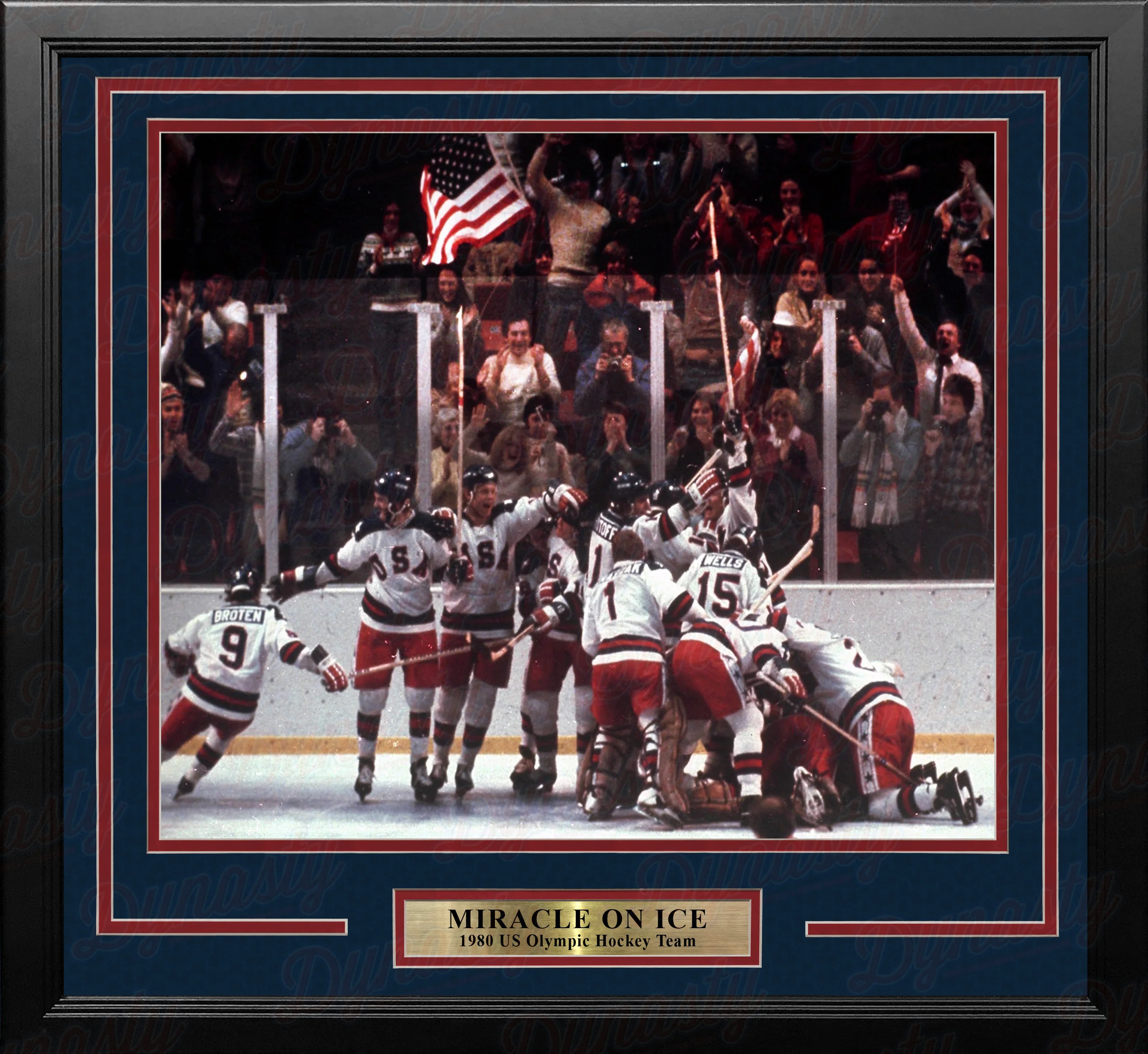 1980 USA Miracle on Ice Olympic Hockey Framed & Matted Photo - Image 2