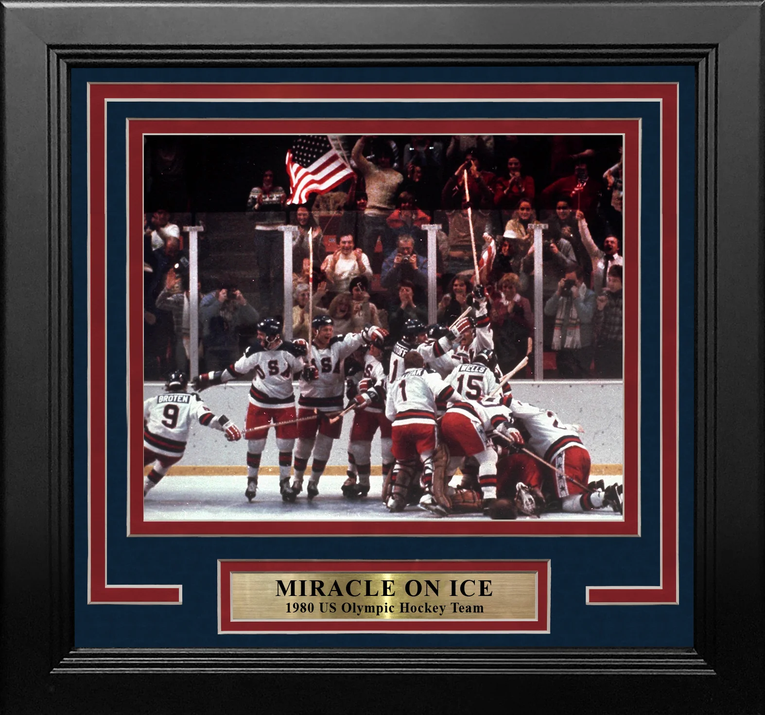 1980 USA Miracle on Ice Olympic Hockey Framed & Matted Photo - Image 3