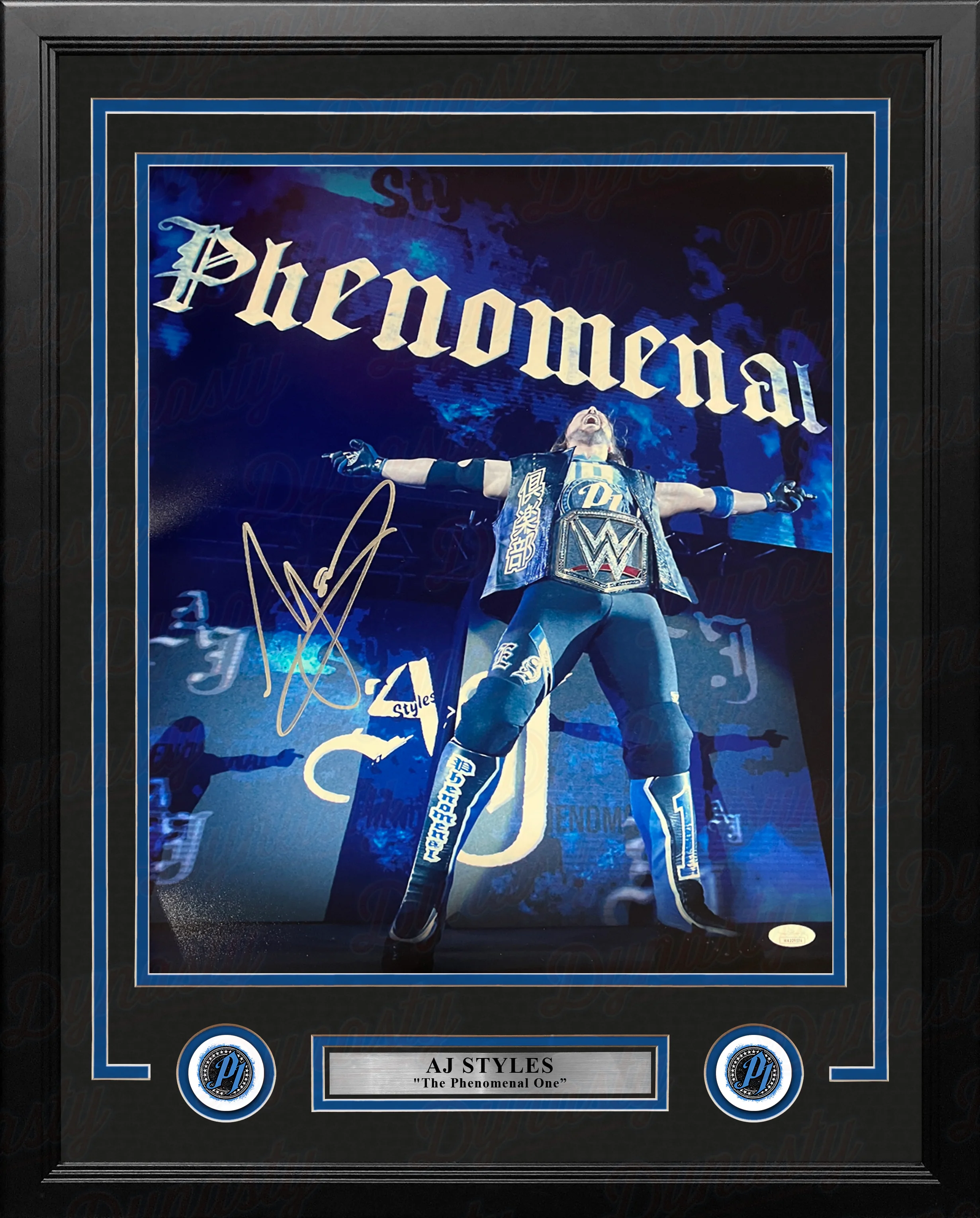 AJ Styles Phenomenal Championship Entrance Autographed Framed WWE Wrestling Photo - Image 2