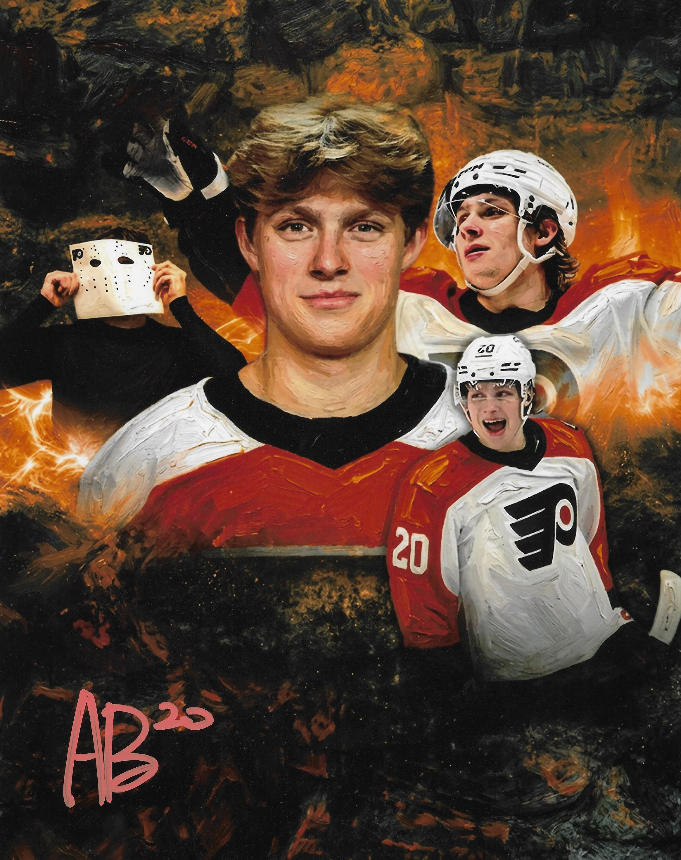 Alex Bump Philadelphia Flyers Autographed 11" x 14" Collage Hockey Photo (Orange)