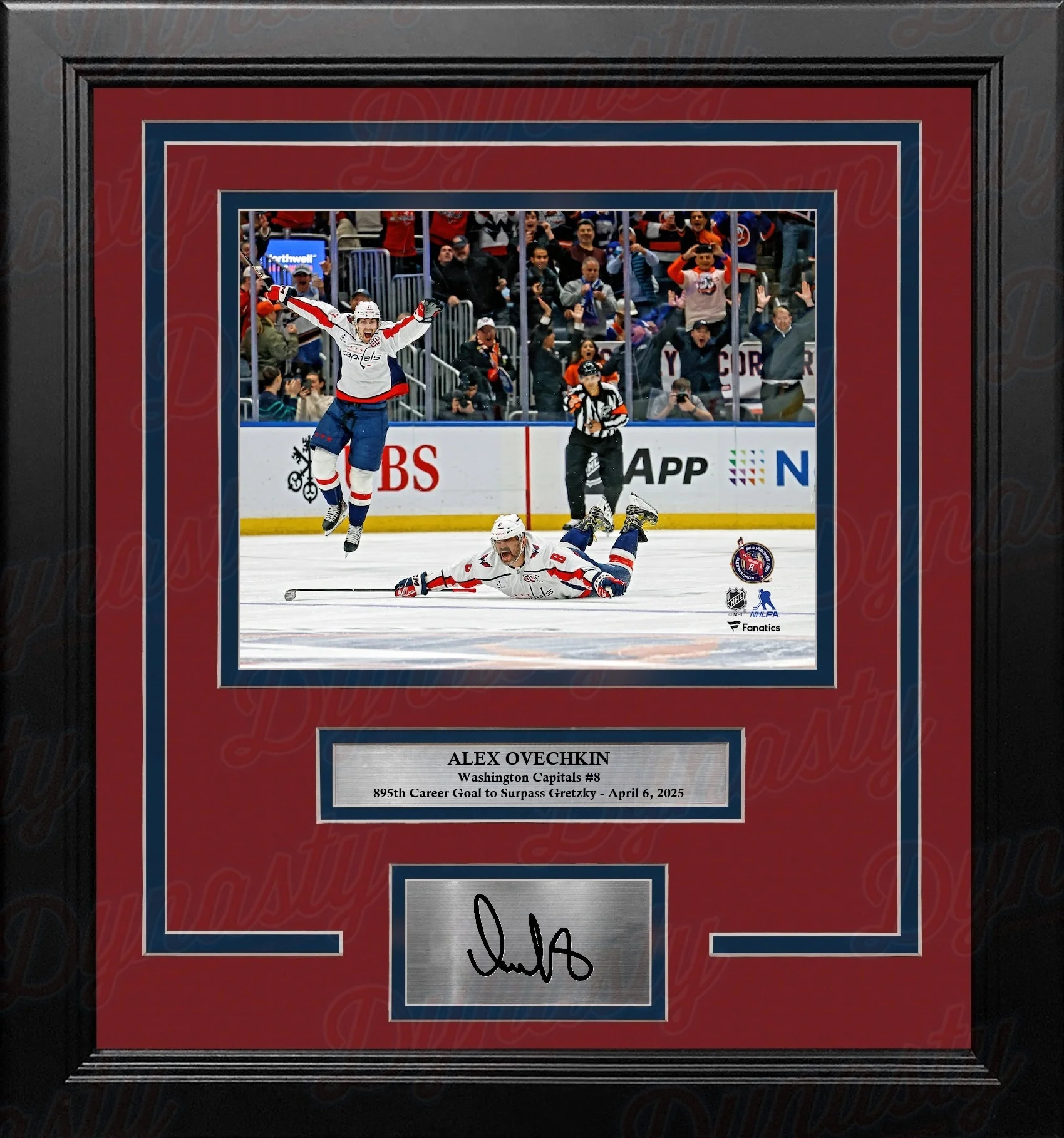 Alex Ovechkin Washington Capitals 895th Goal Celebration 8x10 Framed Photo with Engraved Autograph