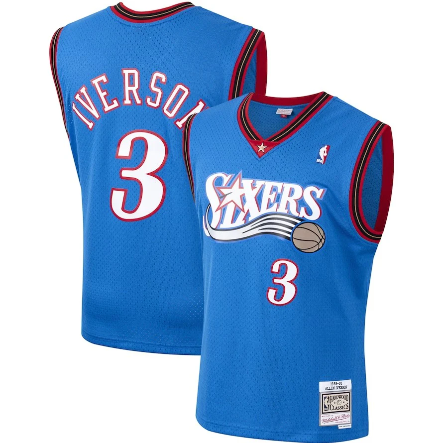 Allen Iverson Philadelphia 76ers Mitchell & Ness 2000 Hardwood Classics Swingman Player Jersey - Image 2