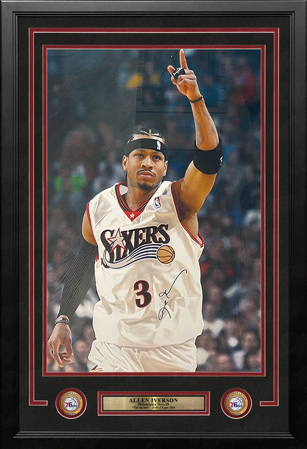 Allen Iverson The Answer Philadelphia 76ers Autographed 20" x 30" Framed Basketball Photo - Image 2