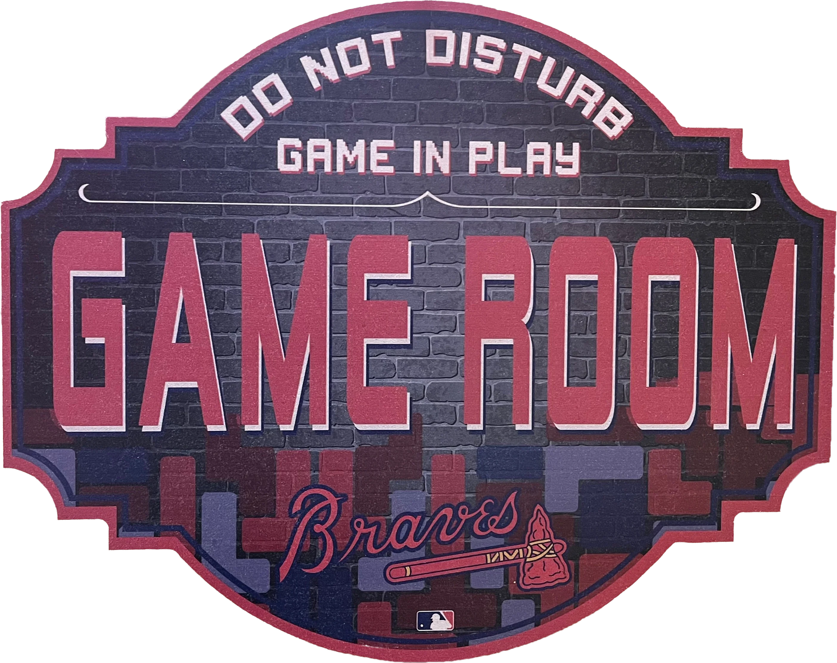 Atlanta Braves 12" Game Room Wood Sign