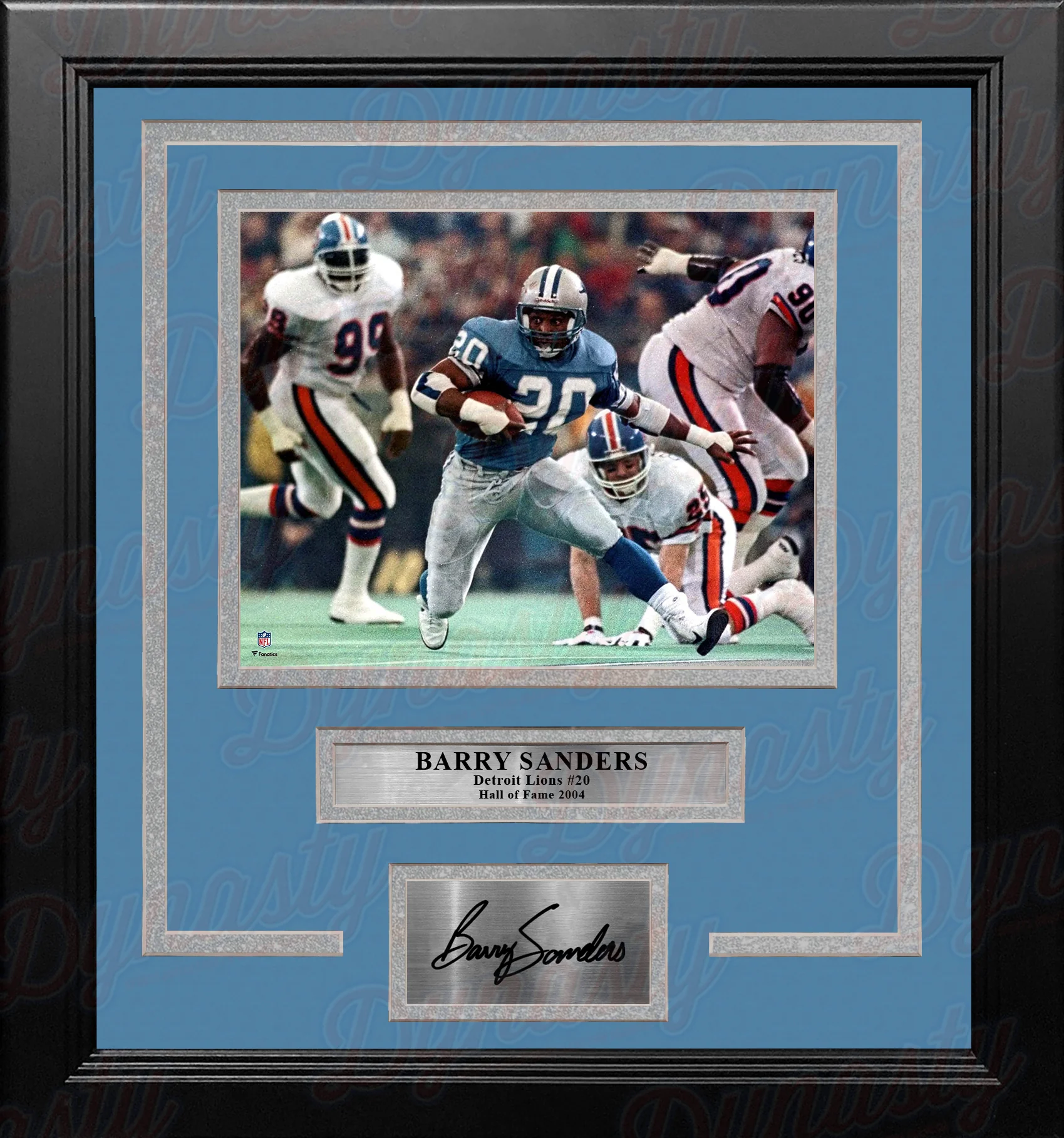 Barry Sanders v. Broncos Detroit Lions 8" x 10" Framed Football Photo with Engraved Autograph