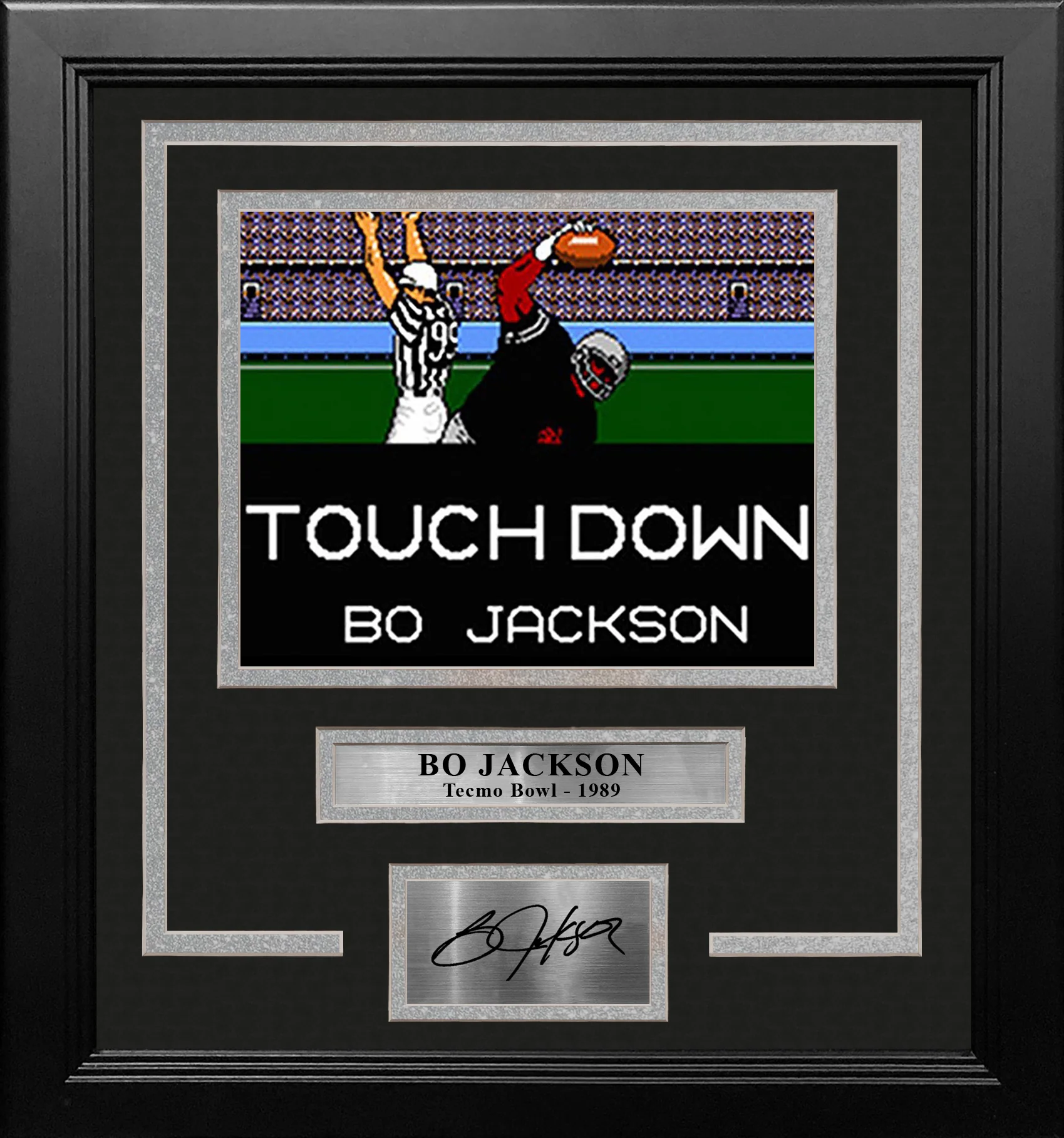 Bo Jackson Tecmo Bowl Touchdown 8" x 10" Framed Video Game Football Photo with Engraved Autograph - Image 2