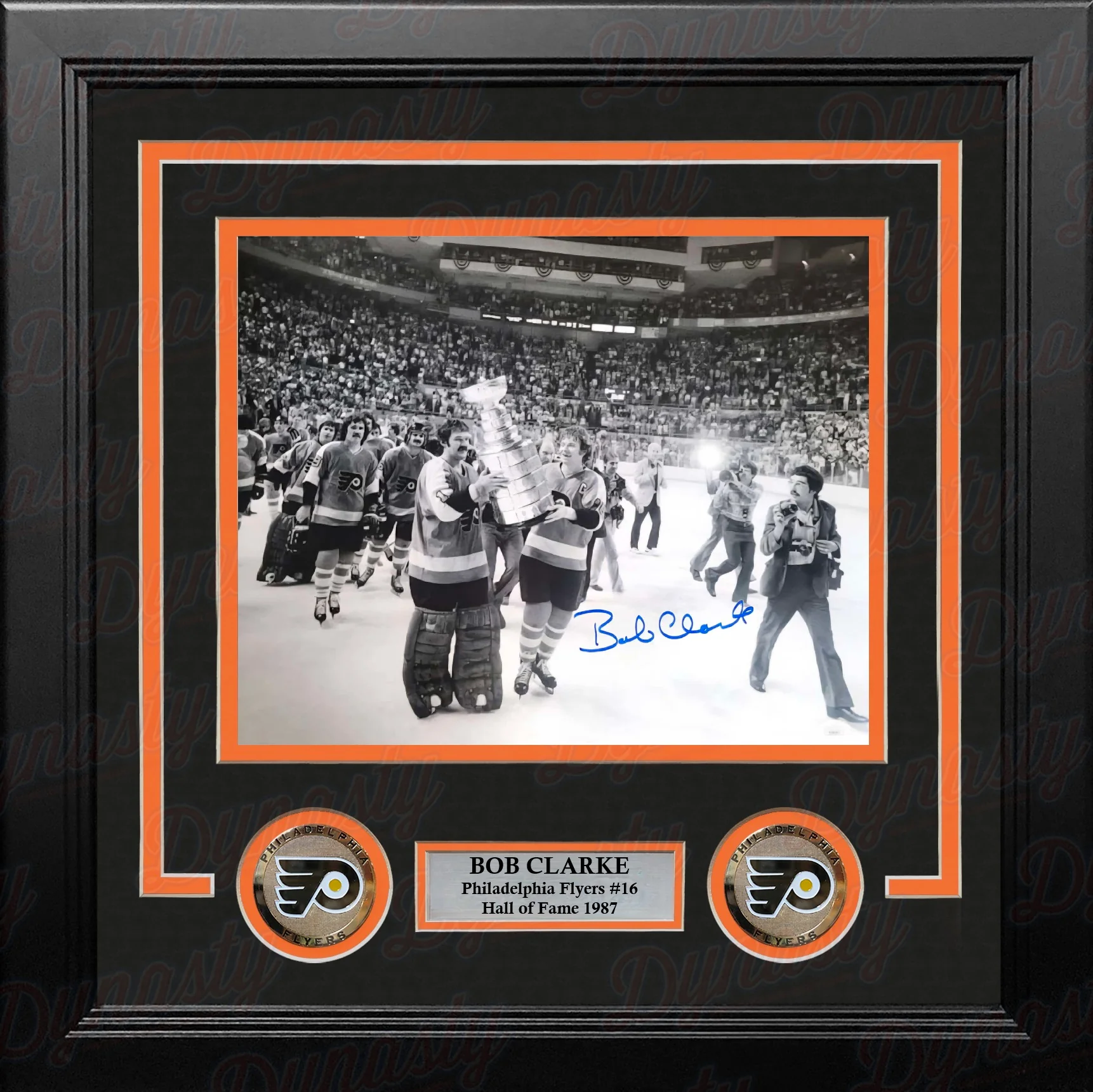 Bob Clarke Stanley Cup Celebration Philadelphia Flyers Autographed 8" x 10" Framed Hockey Photo