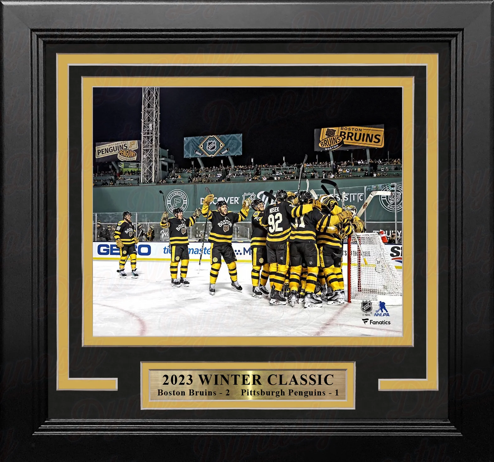Boston Bruins 2023 Winter Classic Champions Team Celebration 8" x 10" Framed Hockey Photo