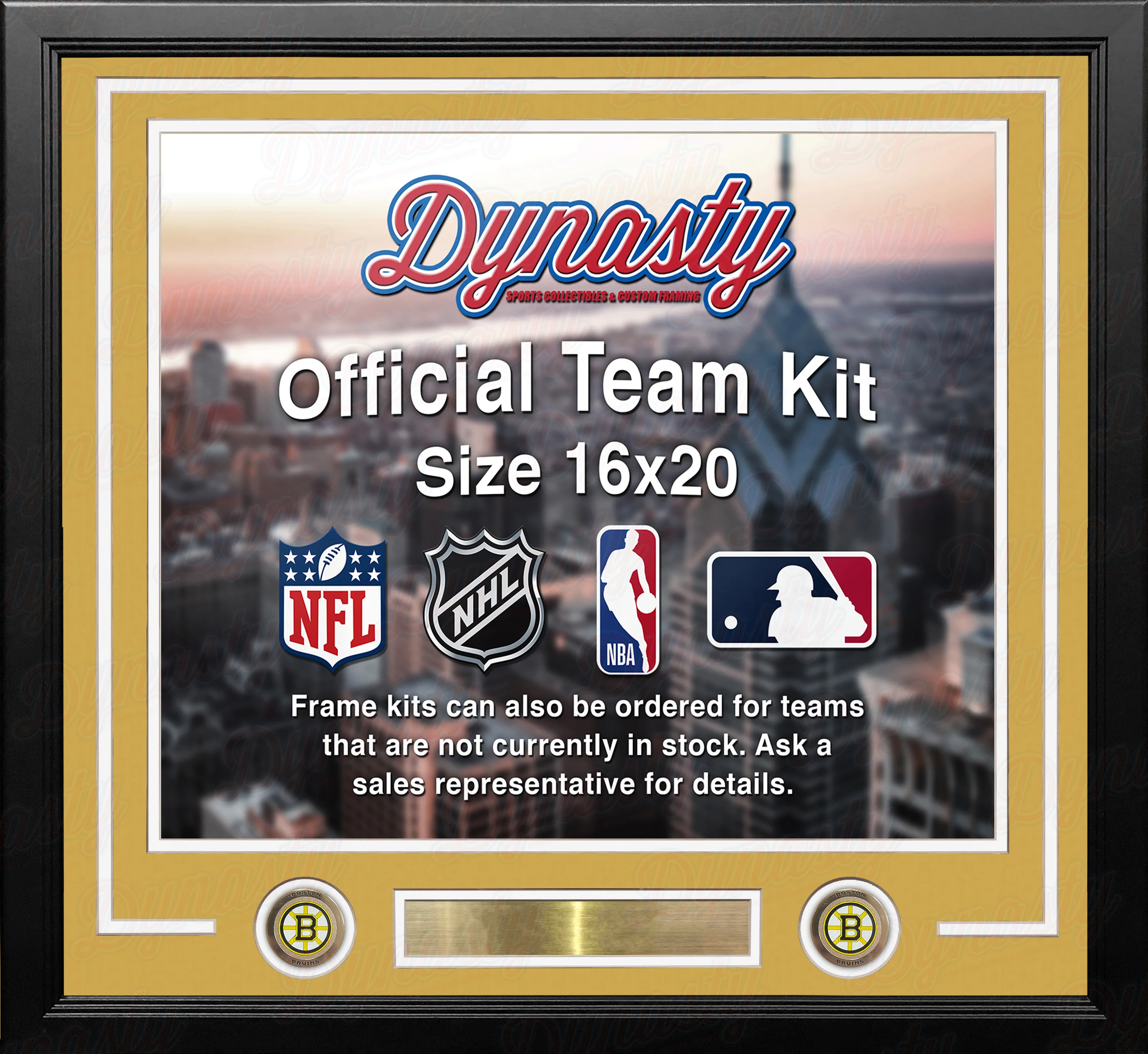 Boston Bruins Custom NHL Hockey 16x20 Picture Frame Kit (Multiple Colors) - Image 4