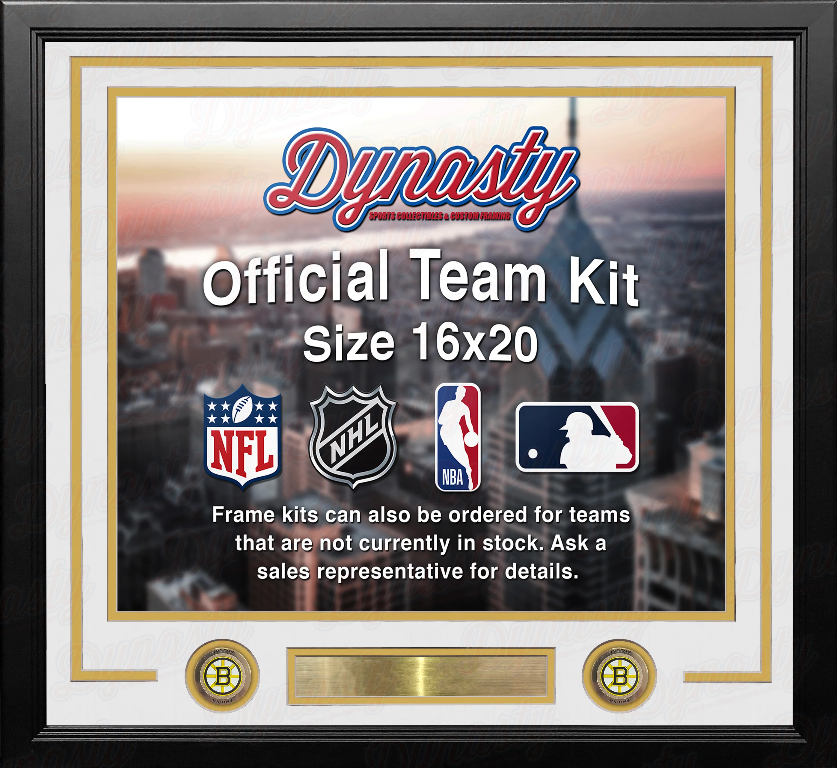 Boston Bruins Custom NHL Hockey 16x20 Picture Frame Kit (Multiple Colors) - Image 5