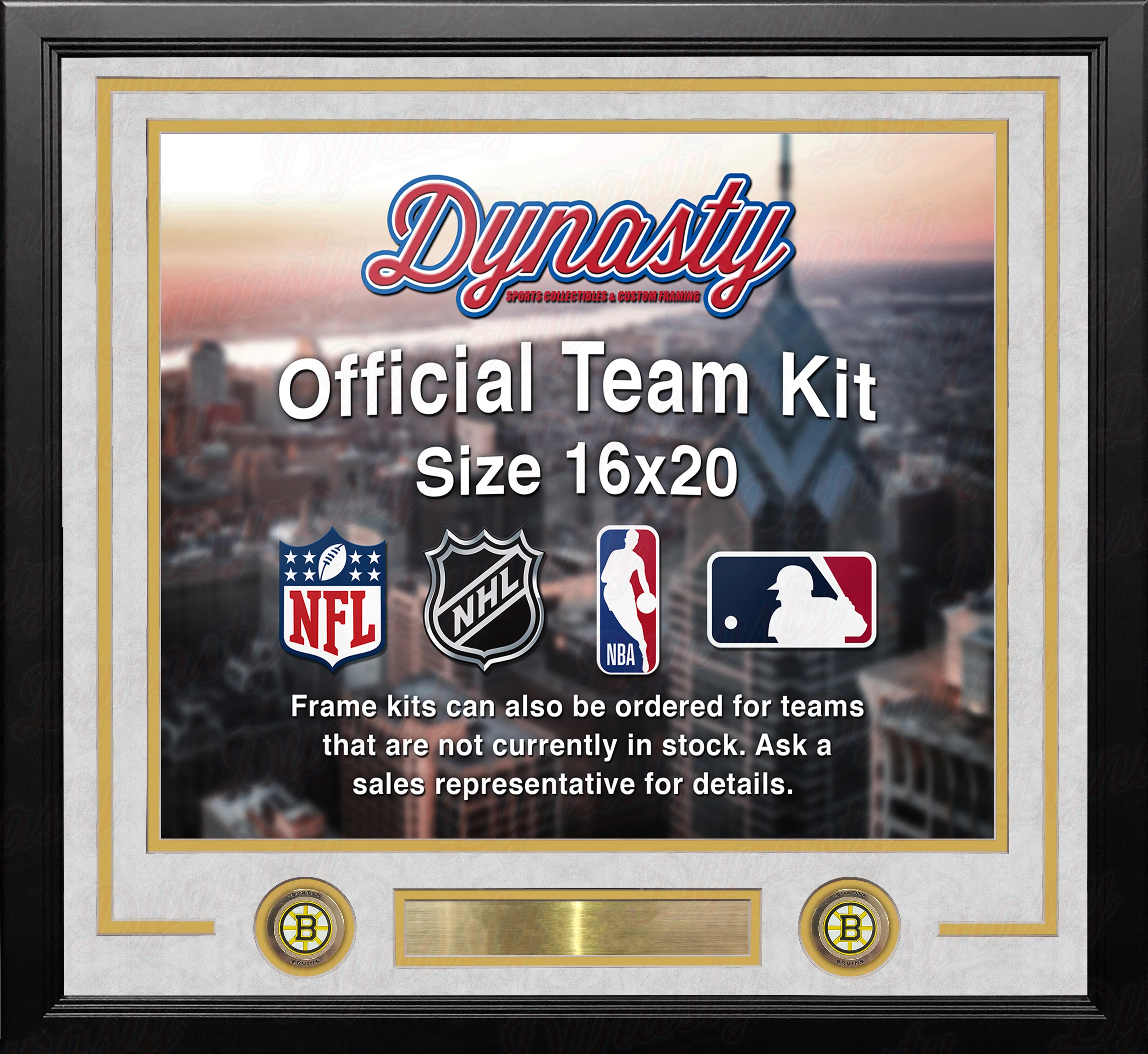 Boston Bruins Custom NHL Hockey 16x20 Picture Frame Kit (Multiple Colors) - Image 6