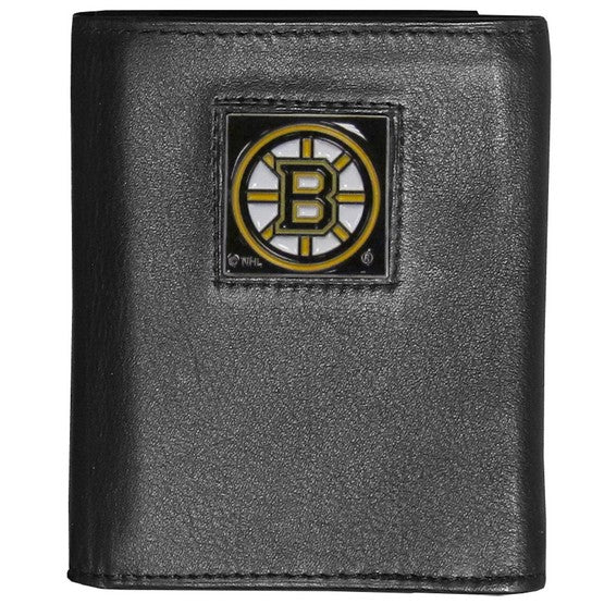 Boston Bruins FineGrain Leather Tri-Fold Wallet