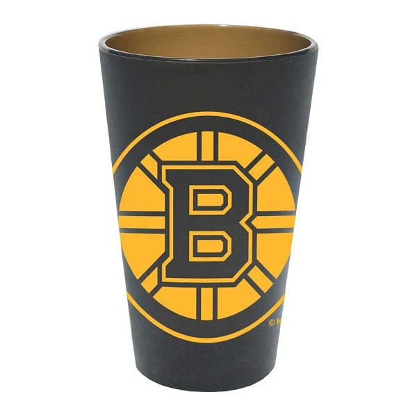 Boston Bruins Gold Silicone 16 oz. Pint Glass