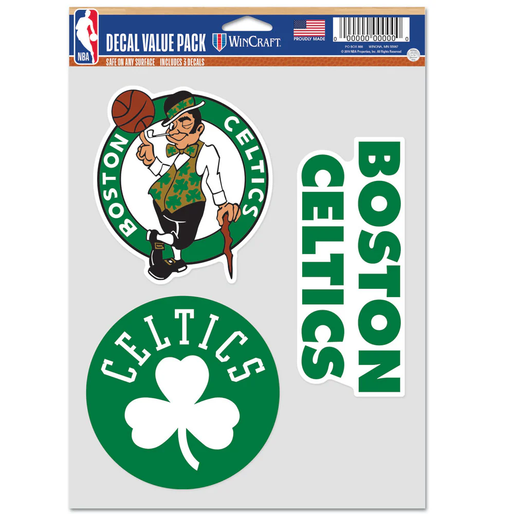Boston Celtics 3-Piece Fan Multi Use Decal Set