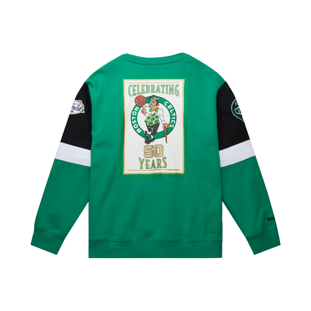 Boston Celtics Mitchell & Ness NBA All Over Crew 3.0 Sweatshirt - Image 2