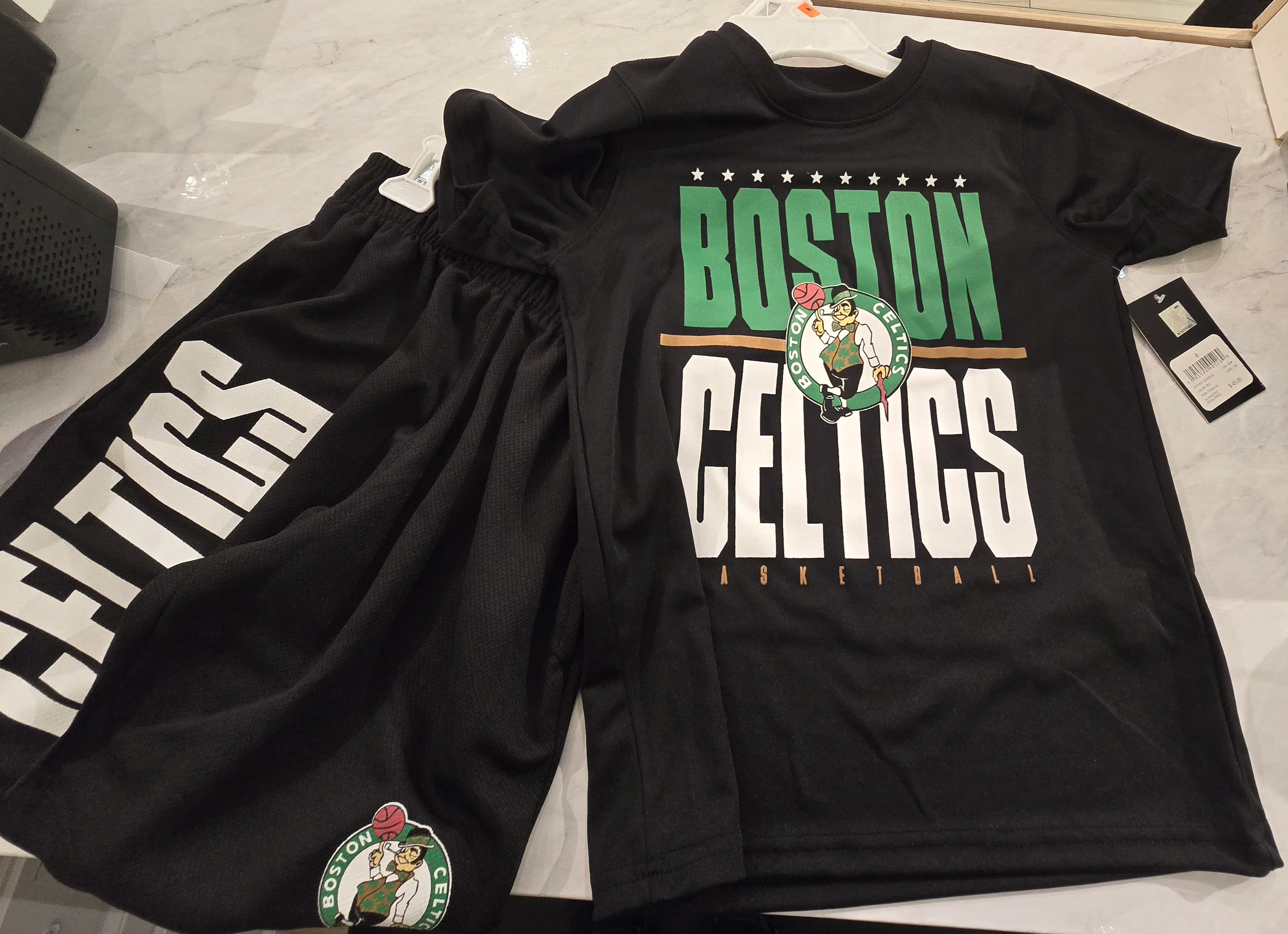 Boston Celtics Toddler Black Shirt & Shorts NBA Set