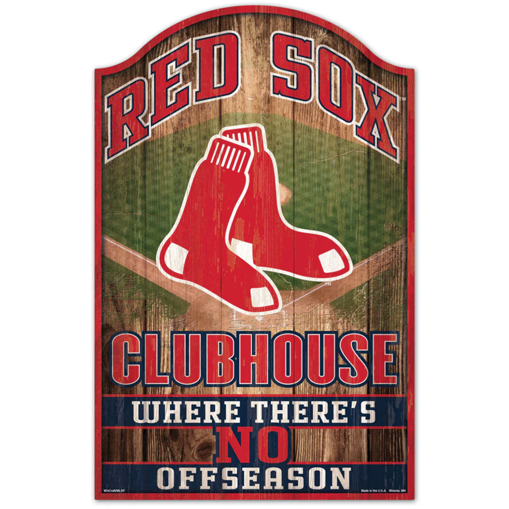 Boston Red Sox Fan Cave 11" x 17" Wood Sign