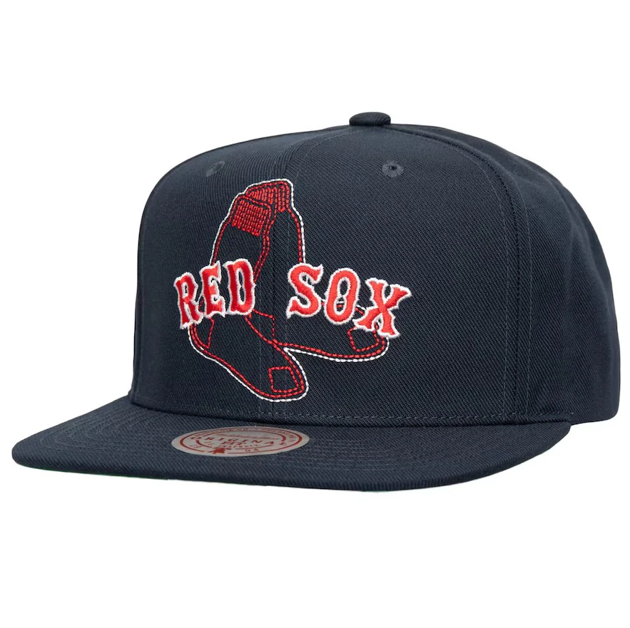 Boston Red Sox Mitchell & Ness Double Up Snapback Hat - Navy