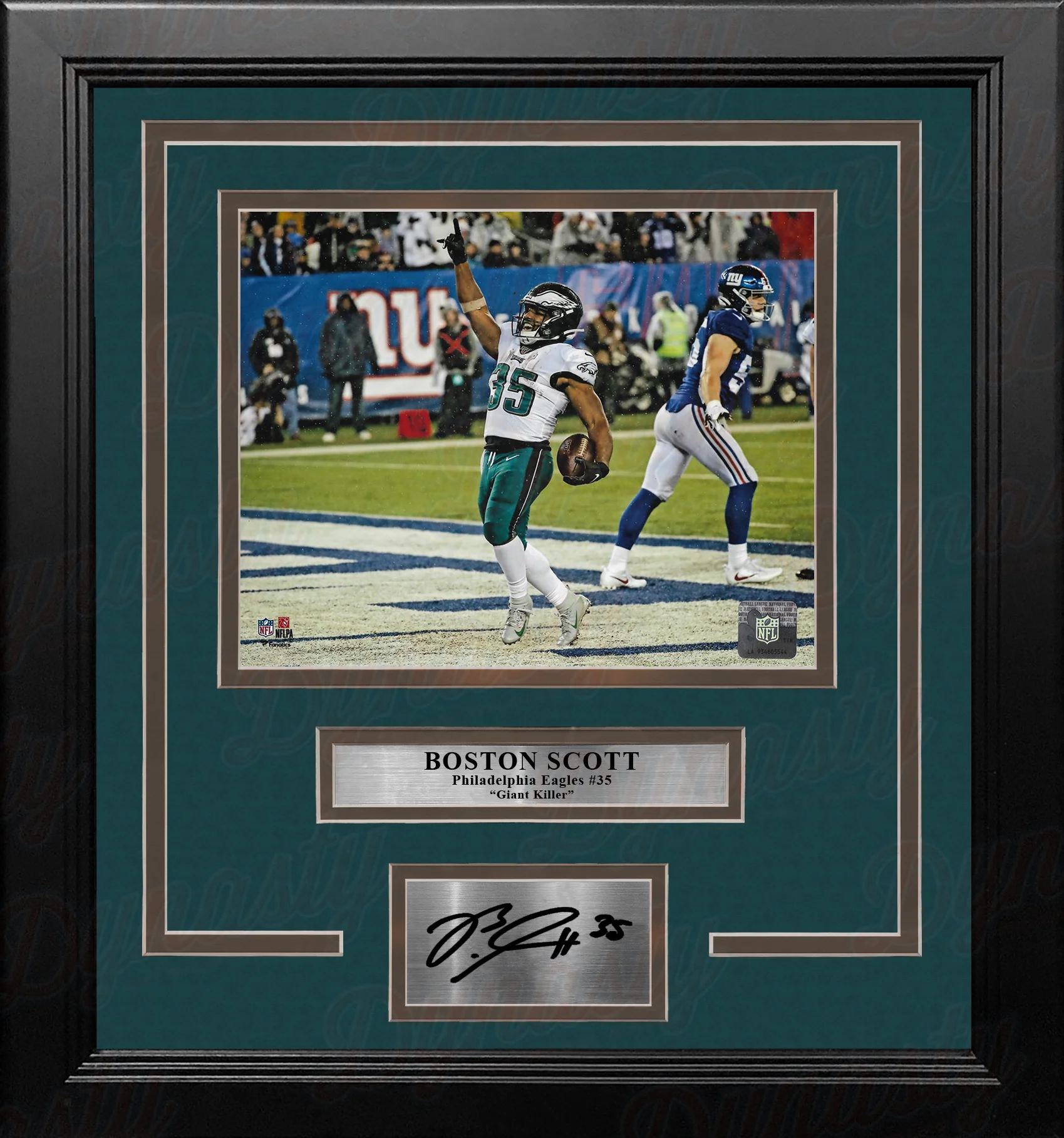 Boston Scott Touchdown v. Giants Philadelphia Eagles 11" x 14" Framed Photo with Engraved Autograph