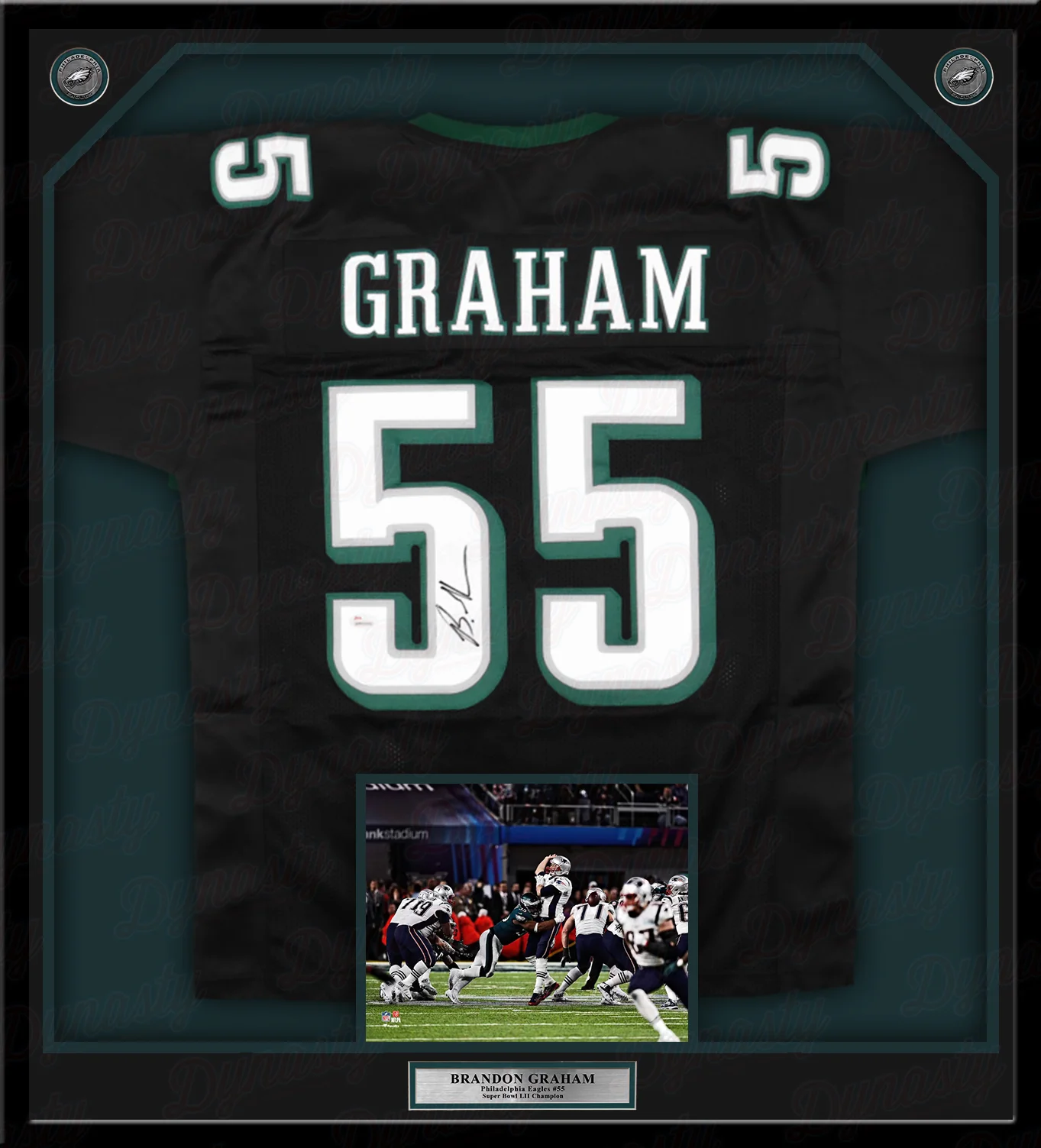 Brandon Graham Philadelphia Eagles Autographed Framed Black Football Jersey