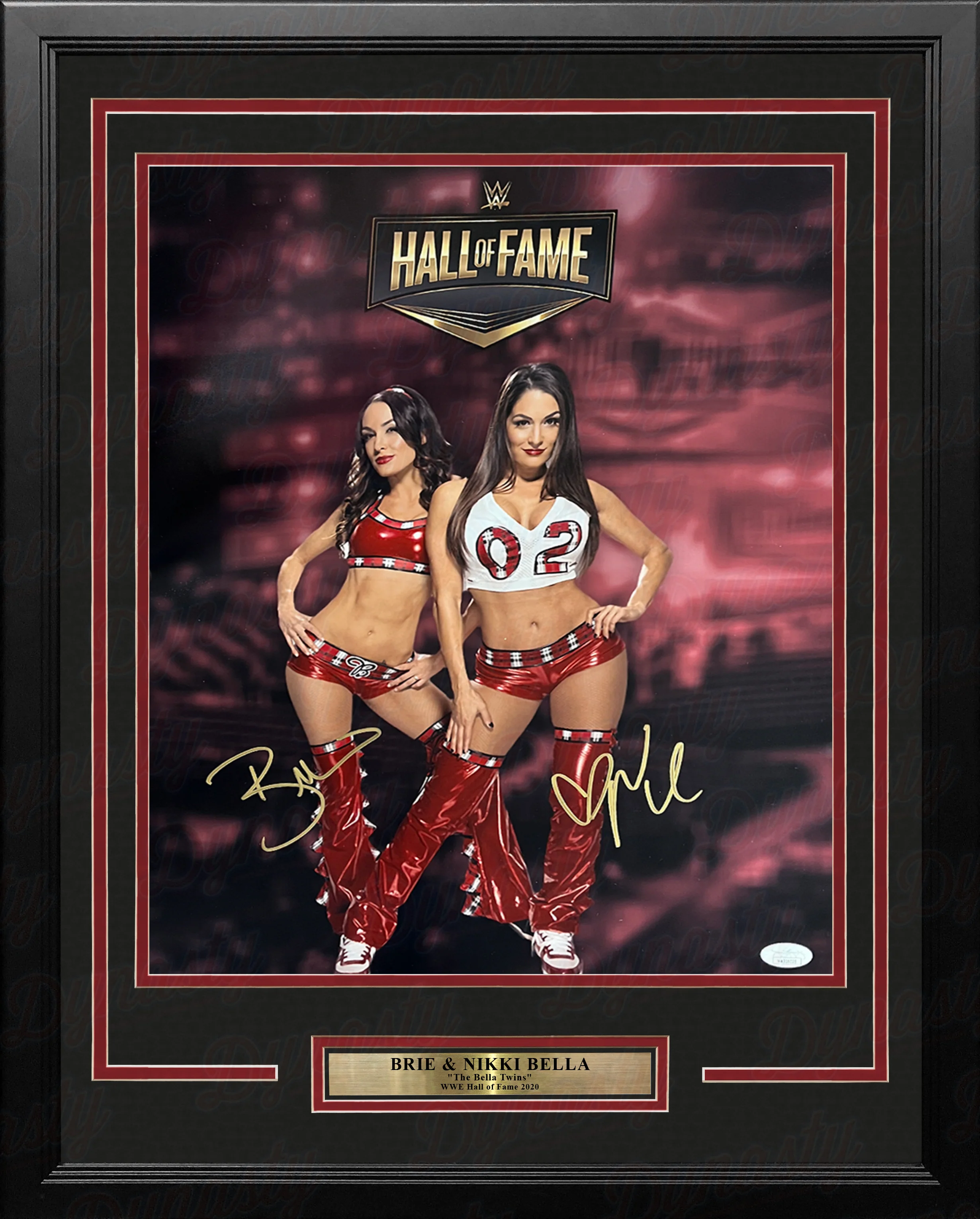 Brie & Nikki Bella Autographed Framed WWE Wrestling Bella Twins Collage Photo - Image 2