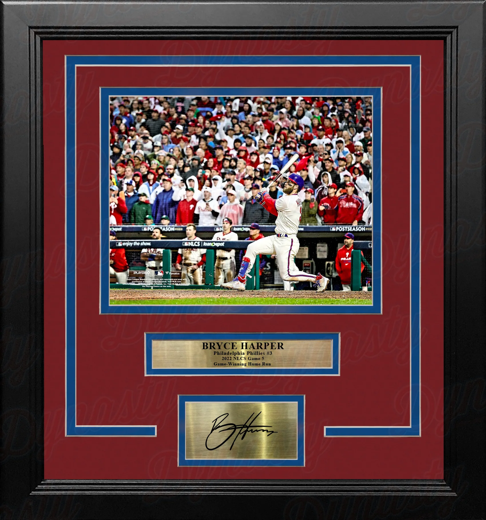 Bryce Harper NLCS Game 5 Home Run Philadelphia Phillies 8x10 Framed Photo with Engraved Autograph