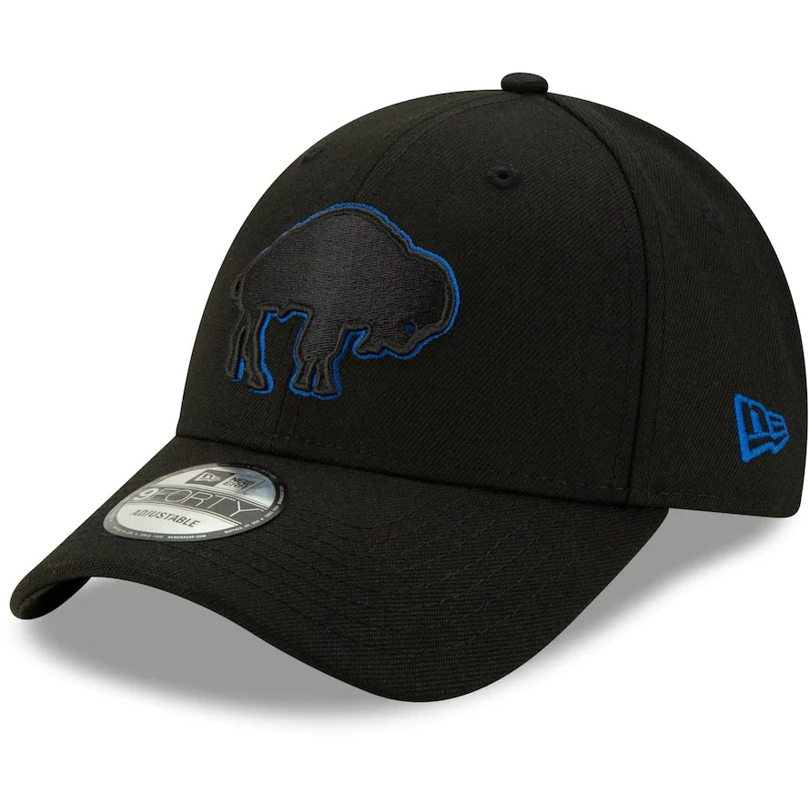 Buffalo Bills New Era Throwback Logo Momentum 9FORTY Adjustable Snapback Hat - Black