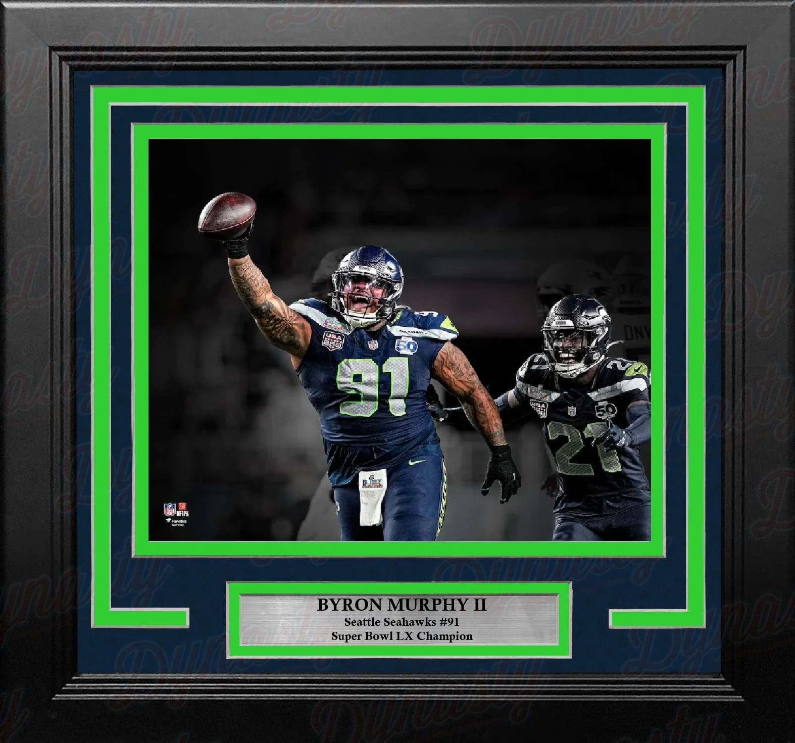Byron Murphy Super Bowl LX Fumble Recovery Seattle Seahawks 8" x 10" Framed Football Photo