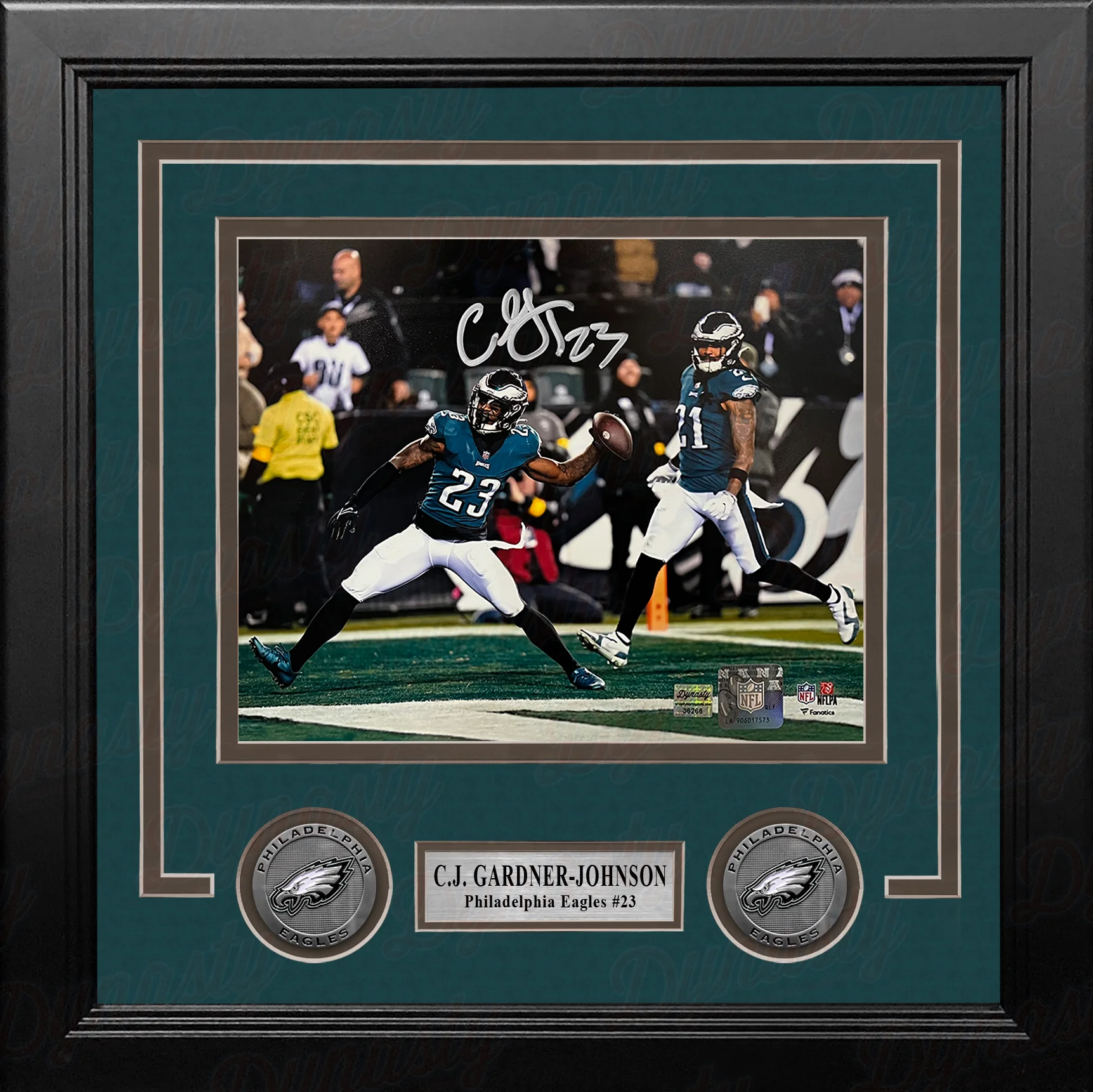 C. J. Gardner-Johnson Touchdown Spike Philadelphia Eagles Autographed 8" x 10" Framed Football Photo