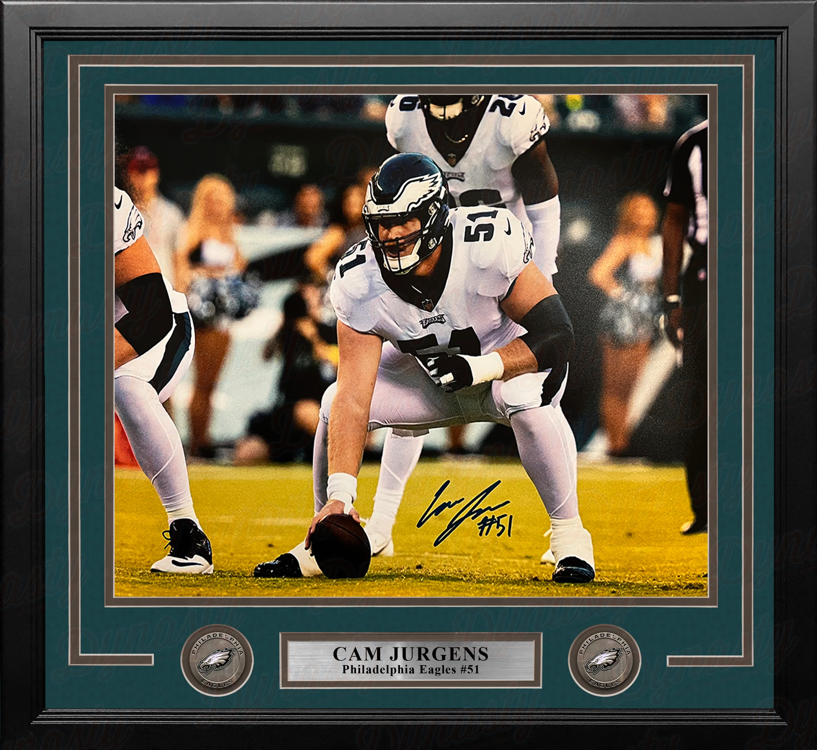 Cam Jurgens in Stance Philadelphia Eagles Autographed 16" x 20" Framed Football Photo