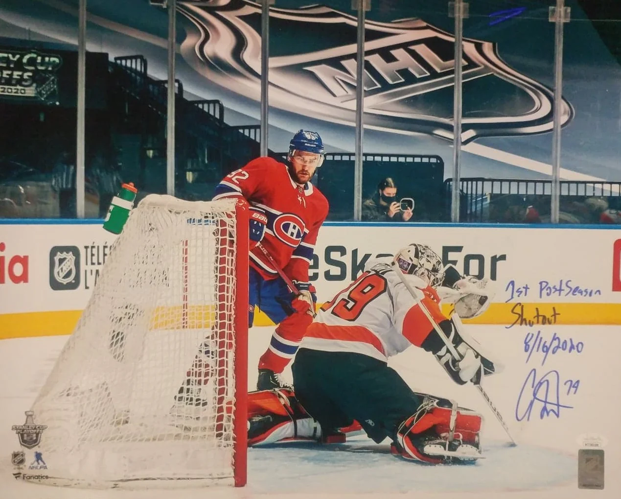 Carter Hart First Career Playoff Shutout Philadelphia Flyers Autographed Hockey Photo - Image 2