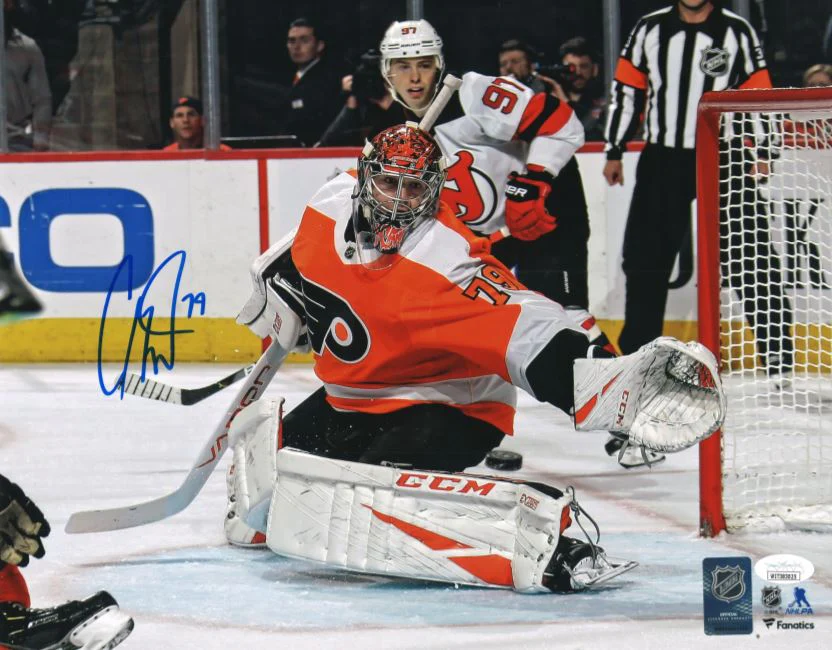 Carter Hart Philadelphia Flyers First Career Shutout Autographed NHL Hockey Photo - Image 2