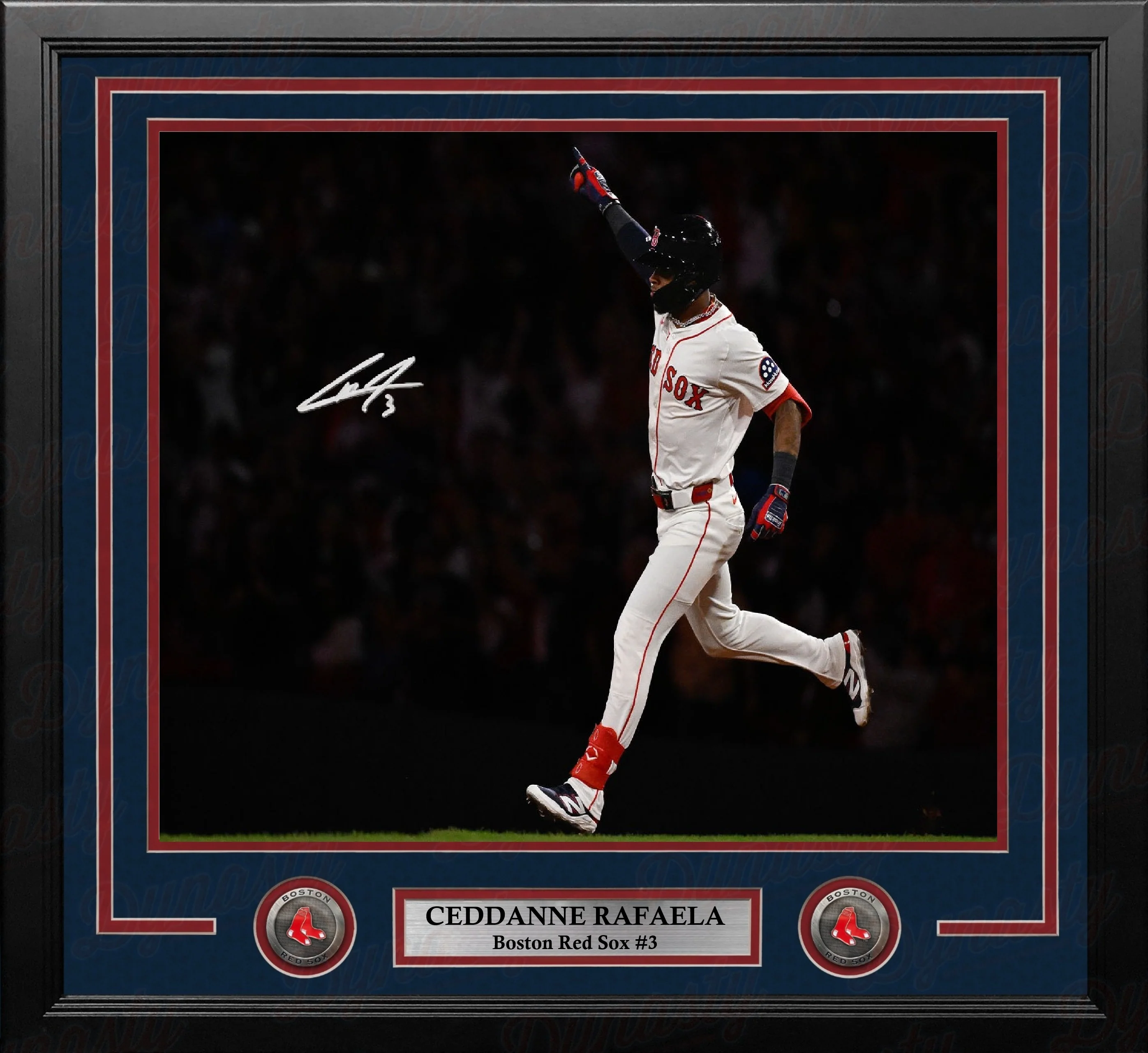 Ceddanne Rafaela Sky Point Boston Red Sox Autographed 16" x 20" Framed Baseball Photo
