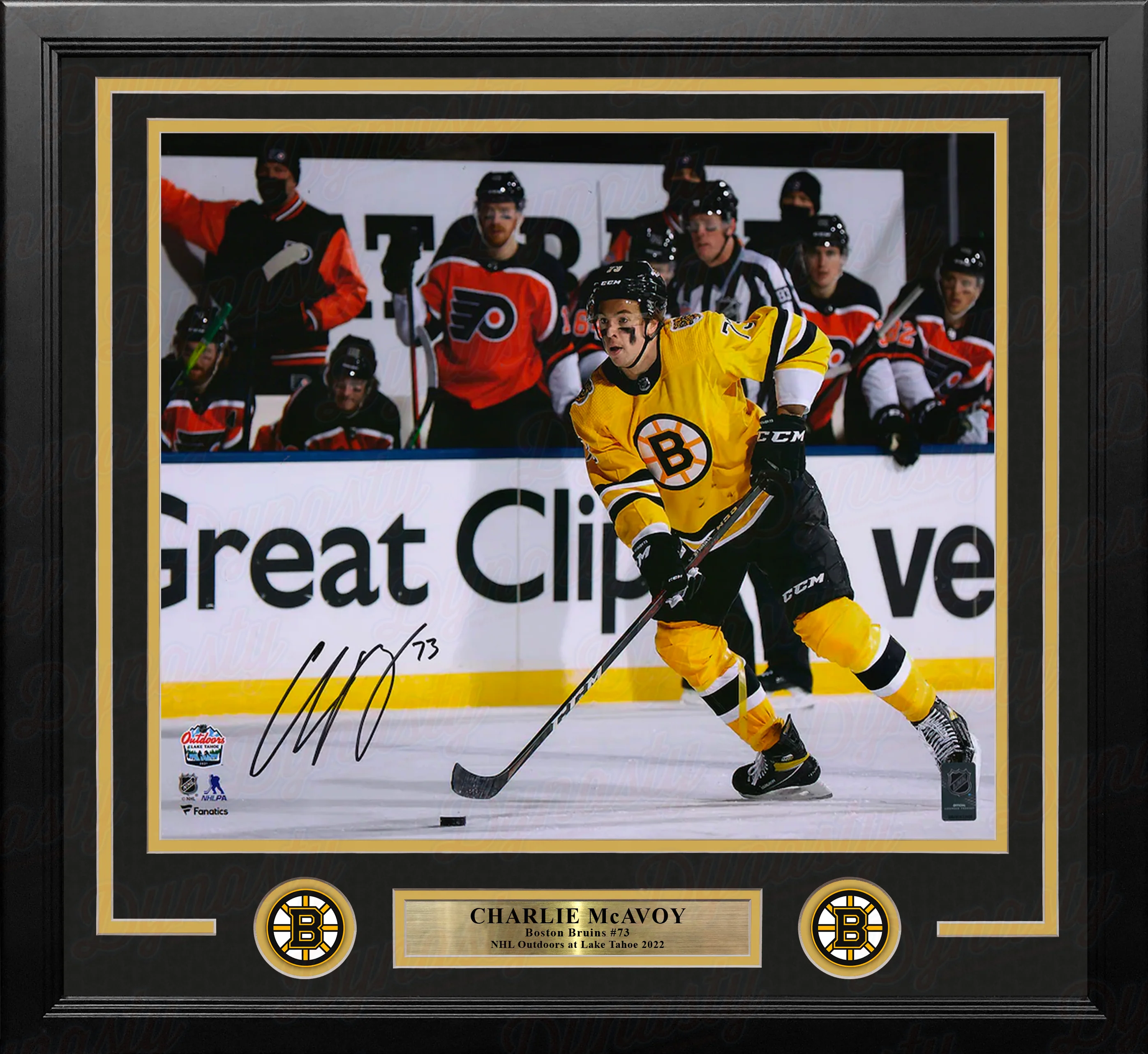 Charlie McAvoy Lake Tahoe Action Boston Bruins Autographed 16" x 20" Framed Hockey Photo