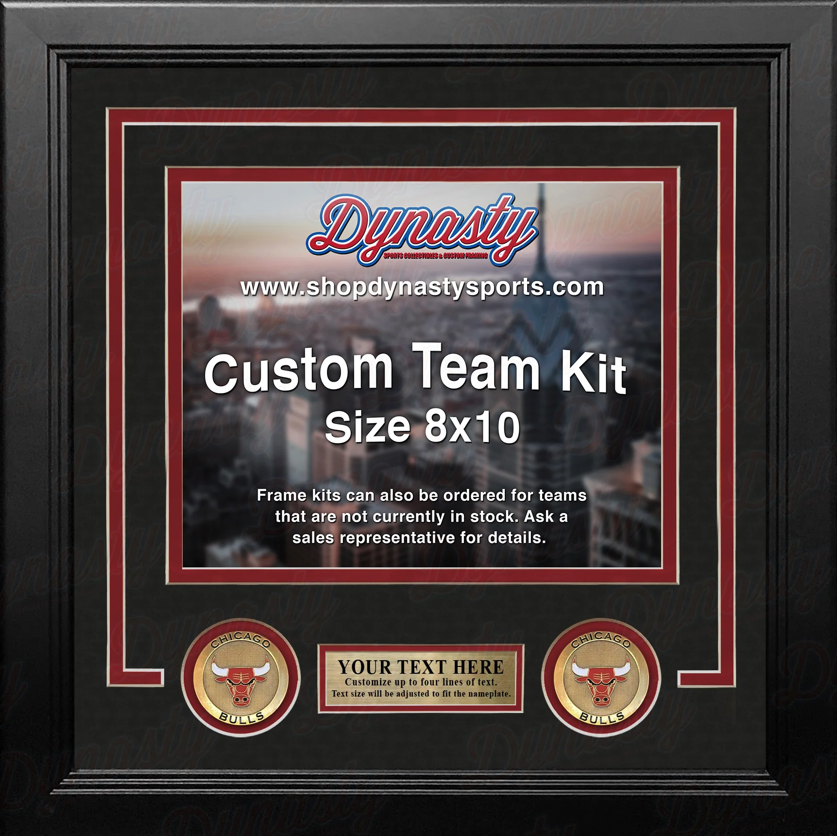 Chicago Bulls Custom NBA Basketball 8x10 Picture Frame Kit (Multiple Colors) - Image 2