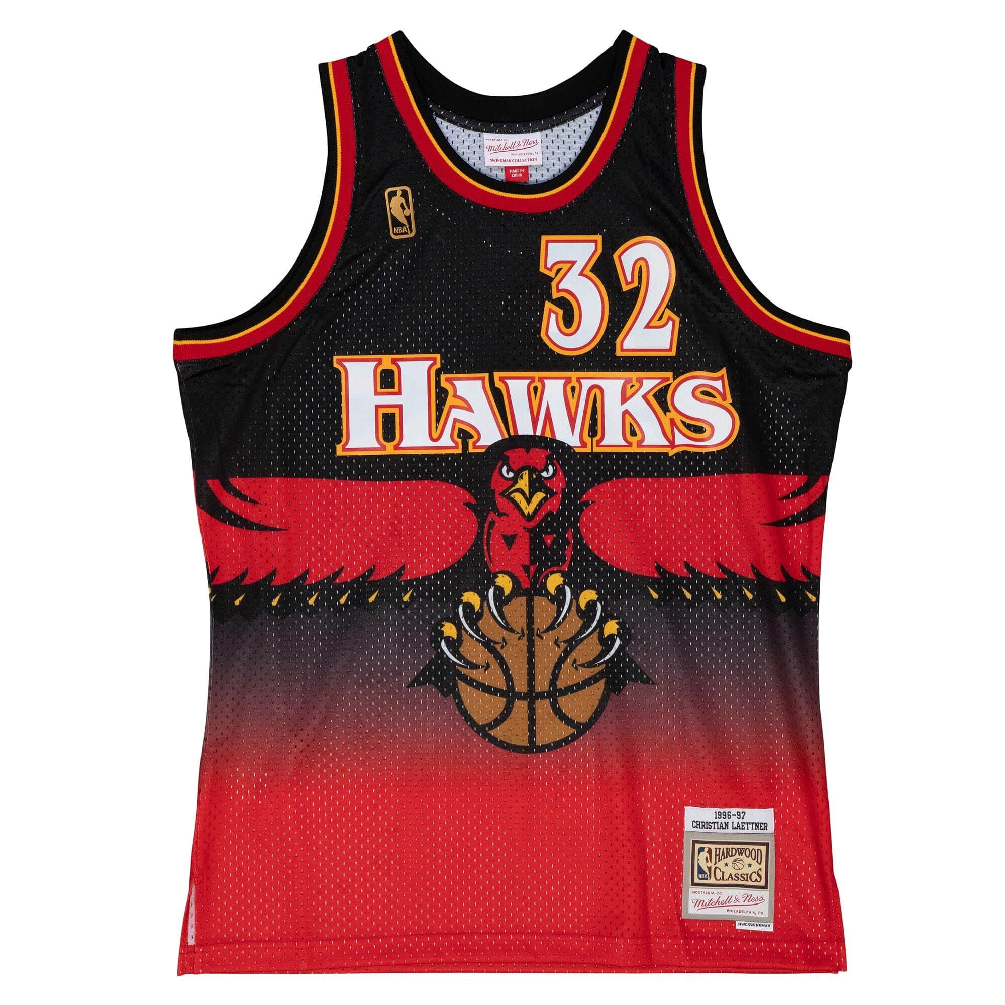 Christian Laettner Atlanta Hawks Mitchell & Ness Red Hardwood Classics 1996-97 Swingman Jersey - Image 2
