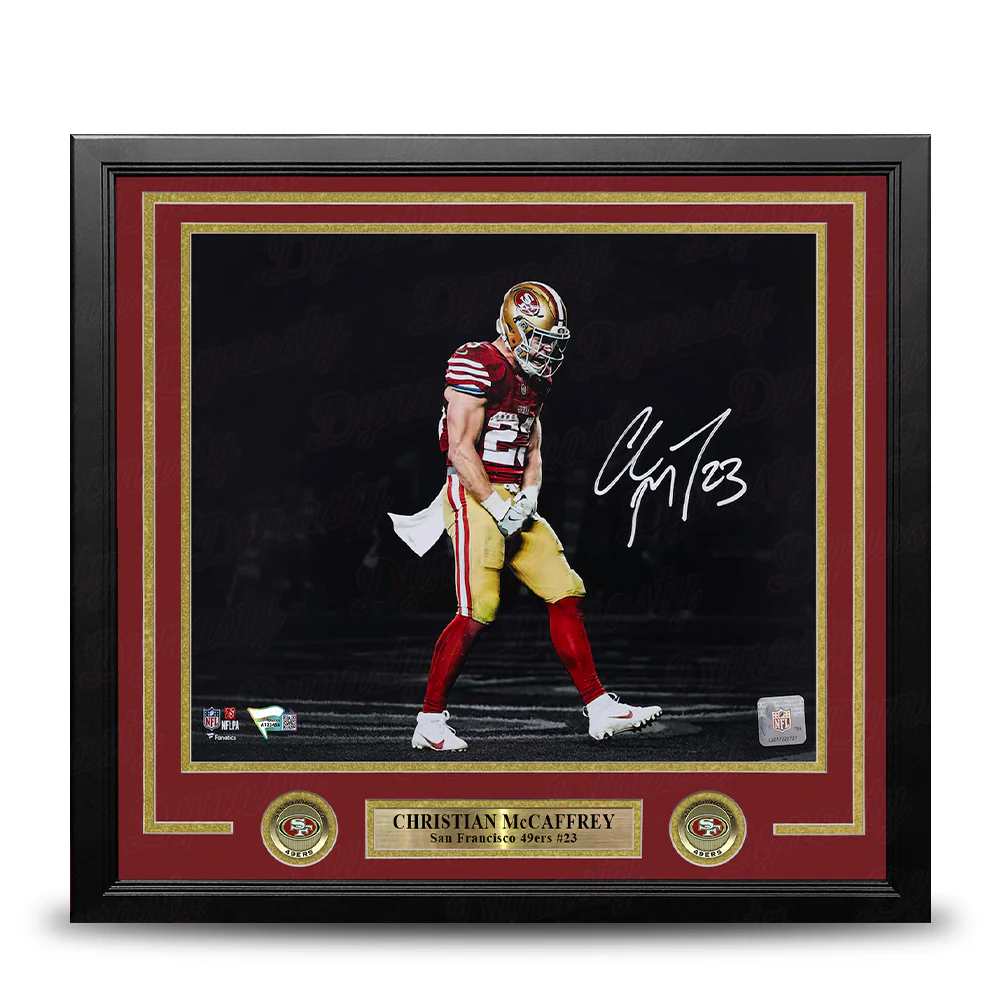 Christian McCaffrey San Francisco 49ers Autographed 11" x 14" Framed Blackout Football Photo