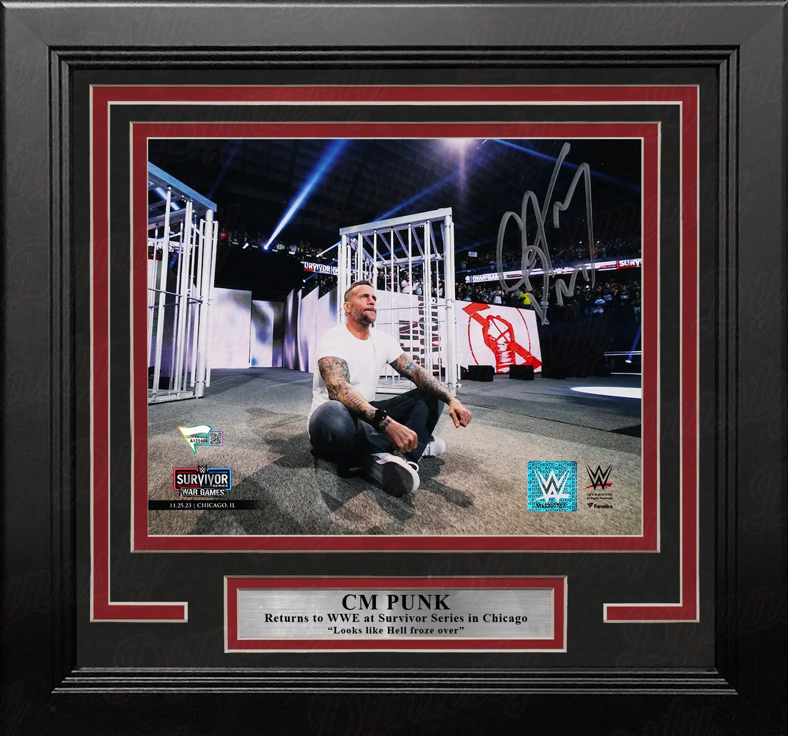 CM Punk Returns at Survivor Series Autographed Framed 8" x 10" WWE Wrestling Photo
