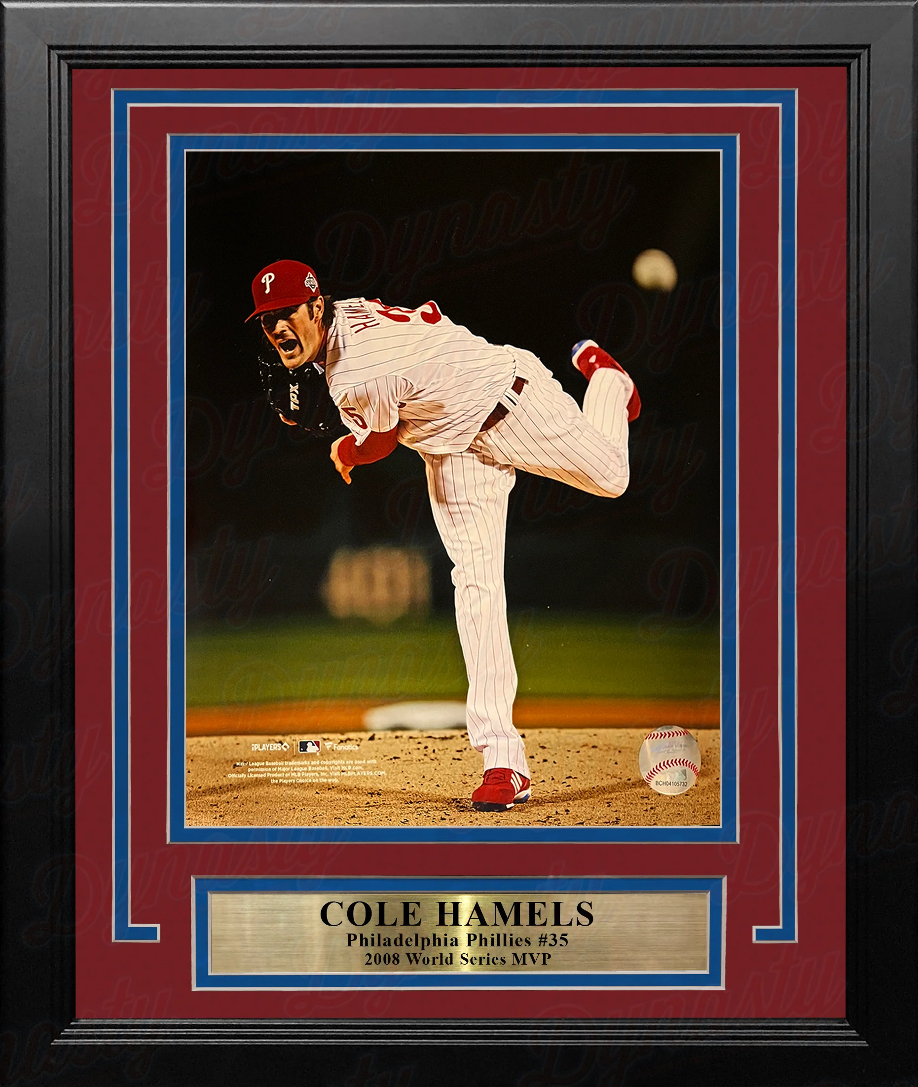 Cole Hamels 2008 World Series Action Philadelphia Phillies 8" x 10" Framed Baseball Photo - Image 2