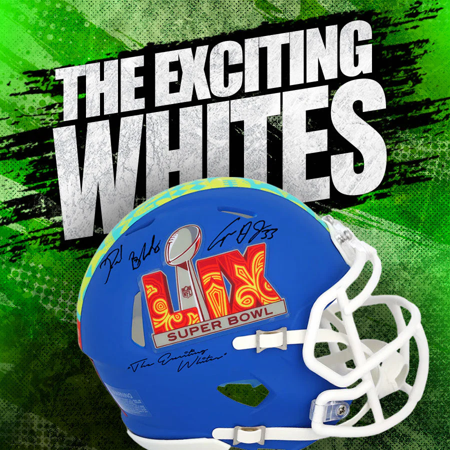 Cooper DeJean & Reed Blankenship Philadelphia Eagles Autographed Super Bowl Helmet - Exciting Whites