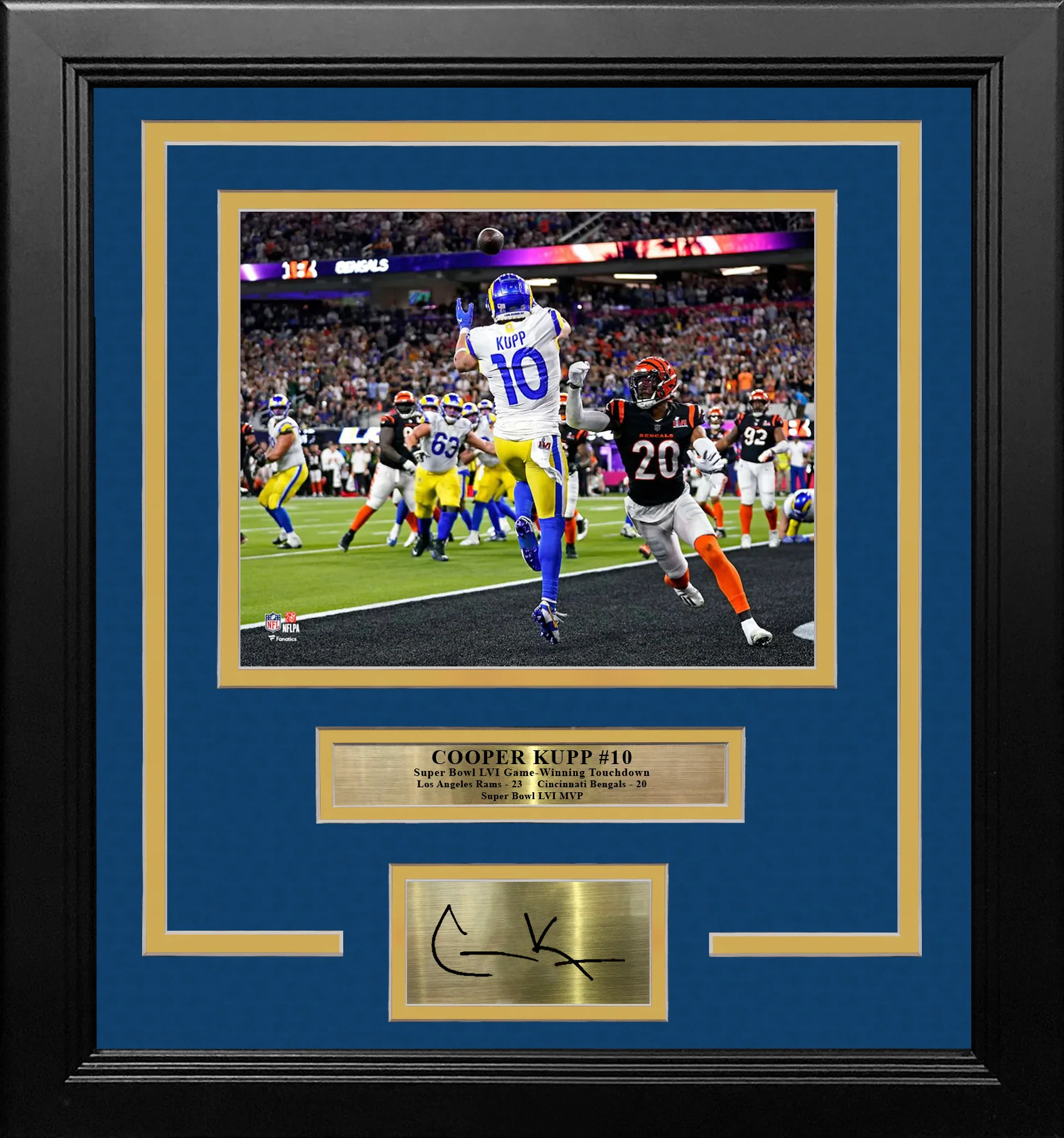 Cooper Kupp Super Bowl LVI Game-Winning Touchdown LA Rams 8" x 10" Framed Photo with Engraved Autograph - Image 2