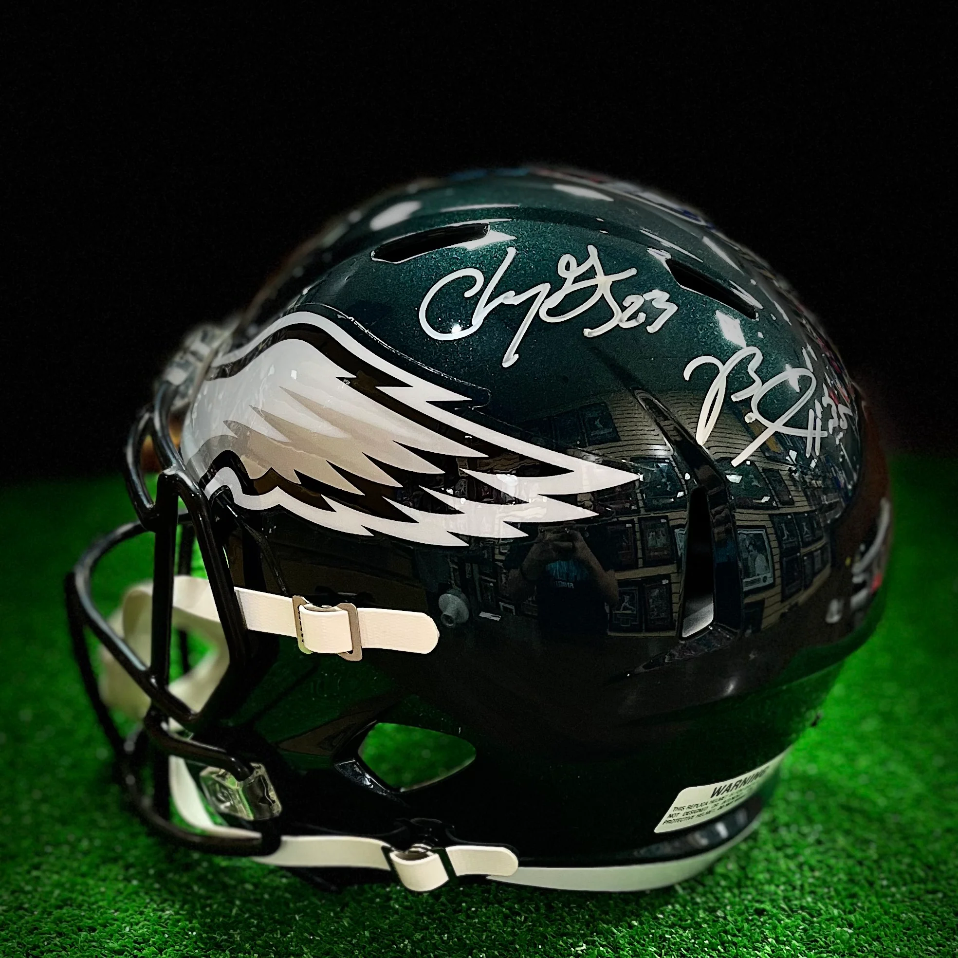 Brandon Graham, Darius Slay, Boston Scott, C.J. Gardner-Johnson, Kenneth Gainwell & Quez Watkins Philadelphia Eagles Autographed Speed Helmet - Image 3