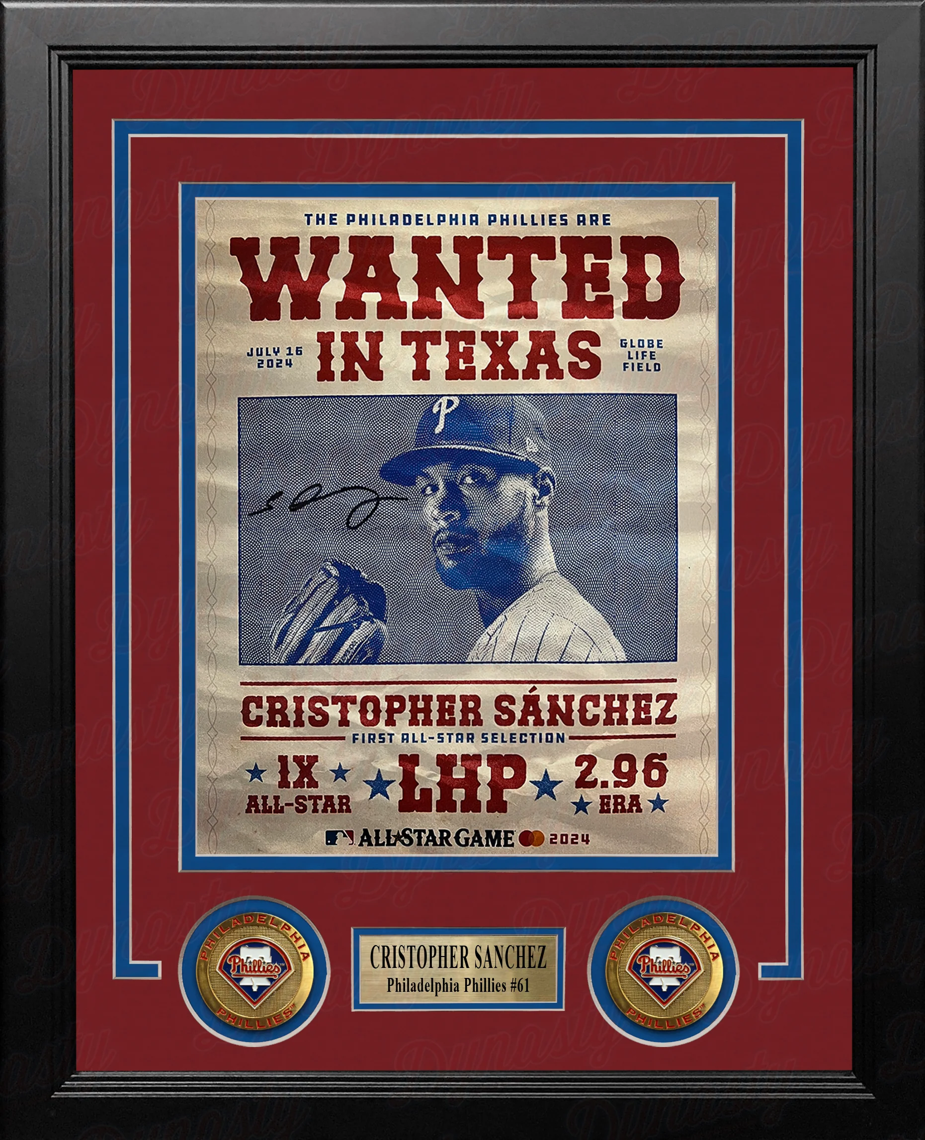 Cristopher Sanchez 2024 All-Star Game Autographed Philadelphia Phillies 8" x 10" Framed Wanted Photo