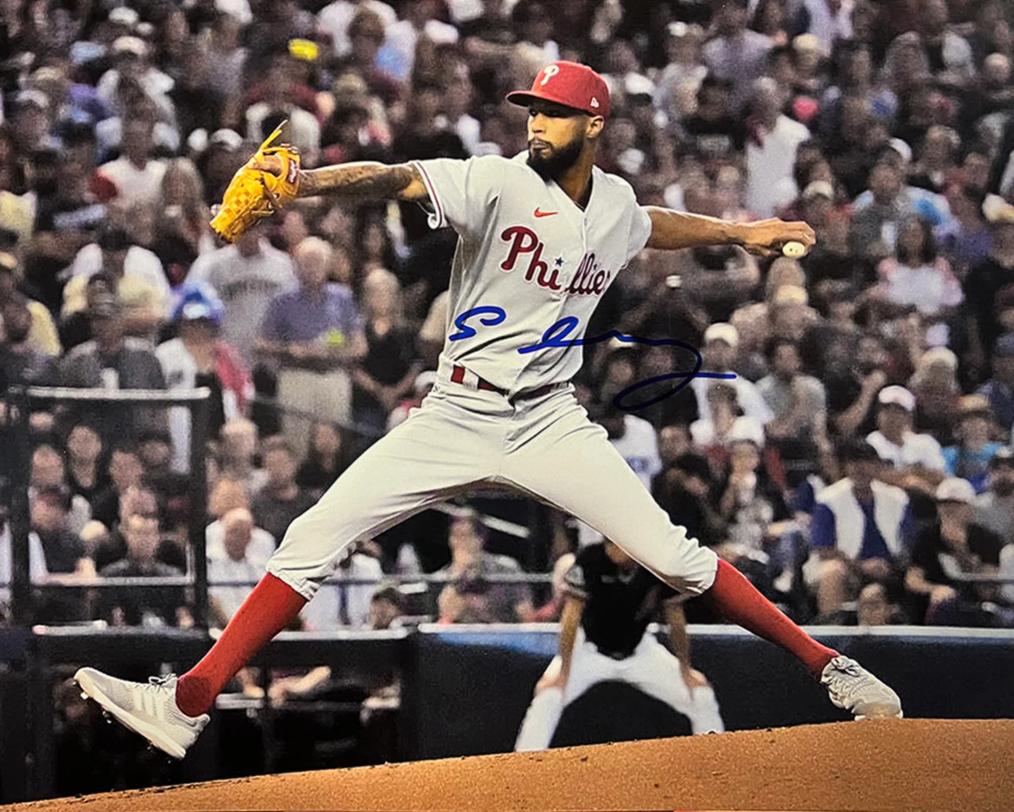 Cristopher Sanchez in Action Autographed Philadelphia Phillies 11" x 14" Baseball Photo - Image 2