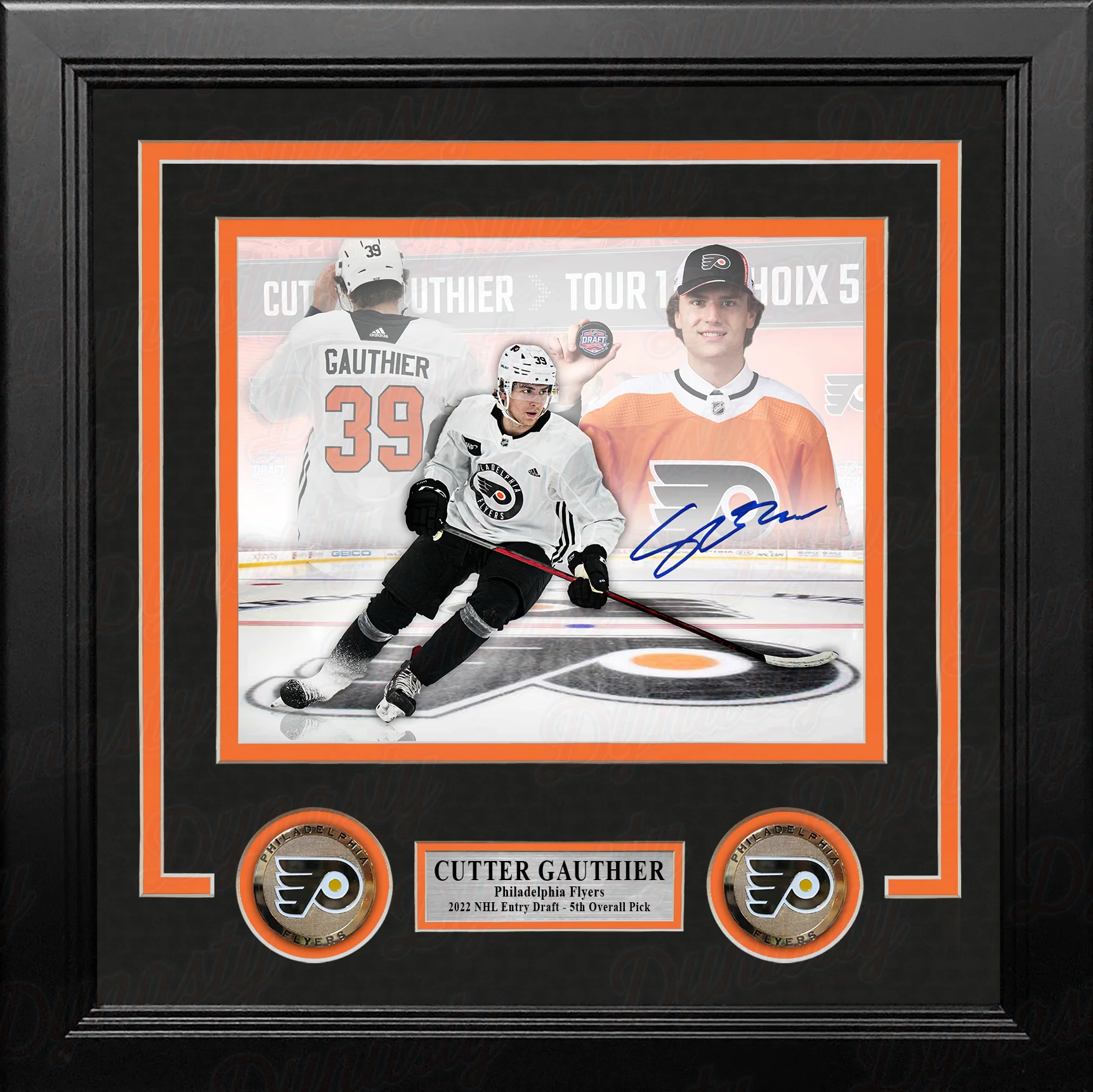 Cutter Gauthier Philadelphia Flyers Autographed 8" x 10" Framed Draft Hockey Collage Photo
