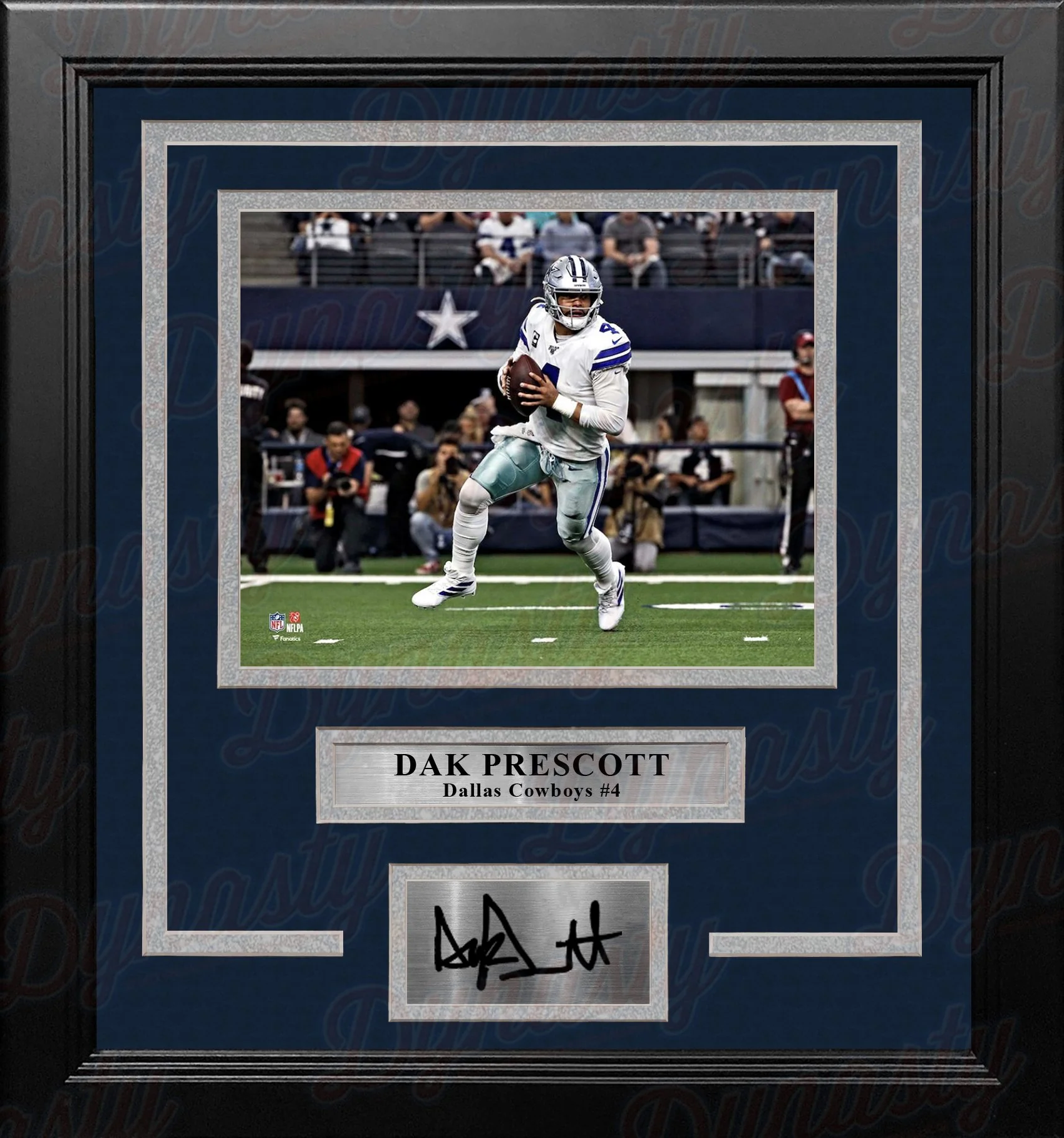 Dak Prescott in Action Dallas Cowboy 8" x 10" Framed Football Photo with Engraved Autograph
