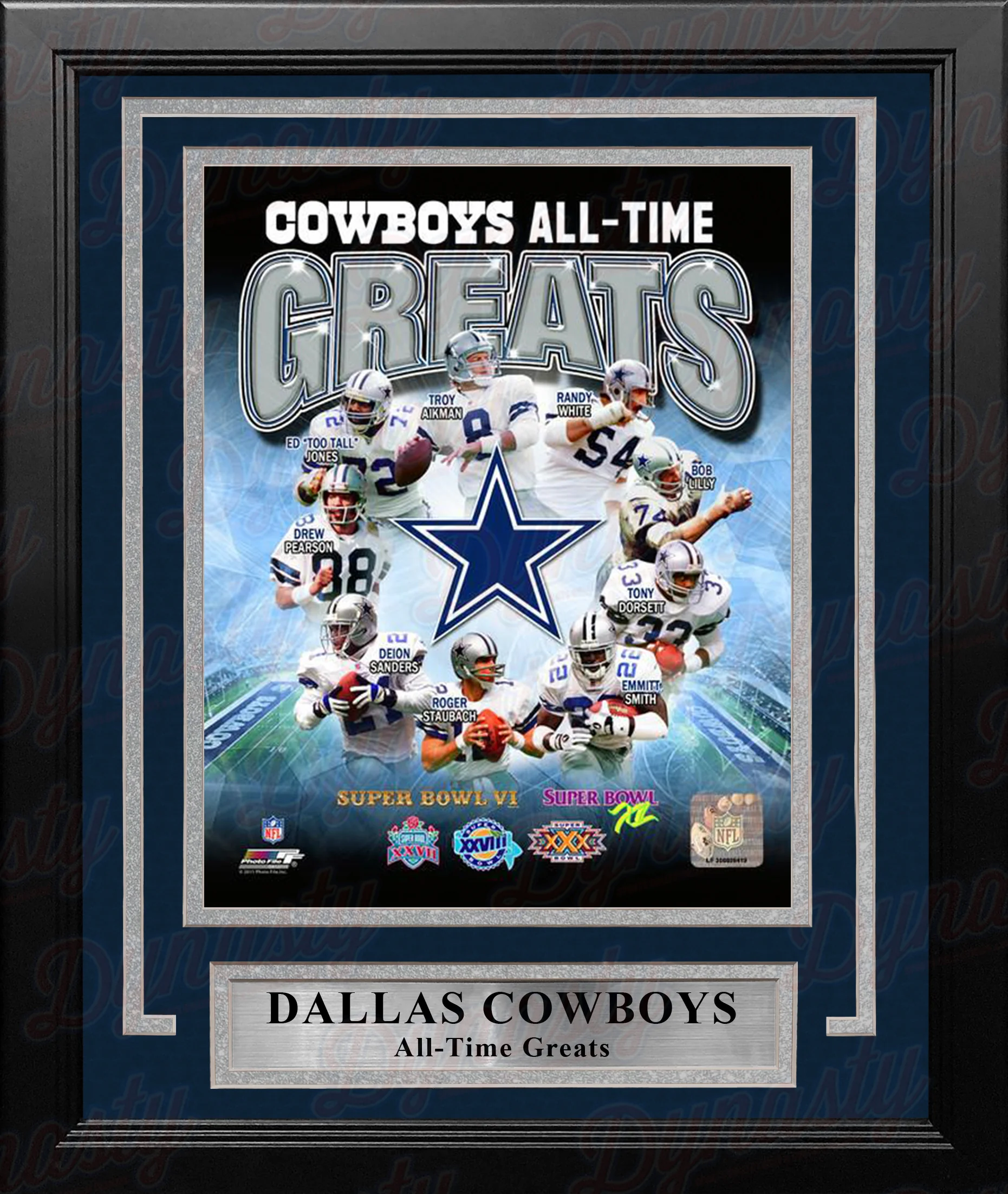Dallas Cowboys All-Time Greats 8" x 10" Framed Football Photo