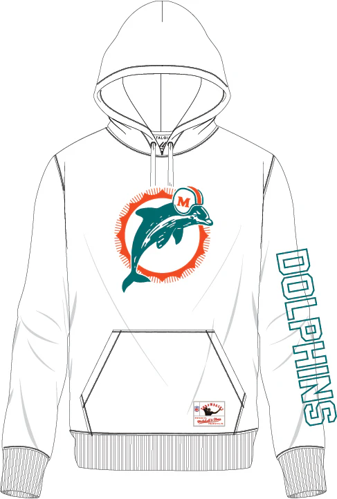 Dan Marino Miami Dolphins Mitchell & Ness Throwback Name/Number Fleece Hoodie - Image 2