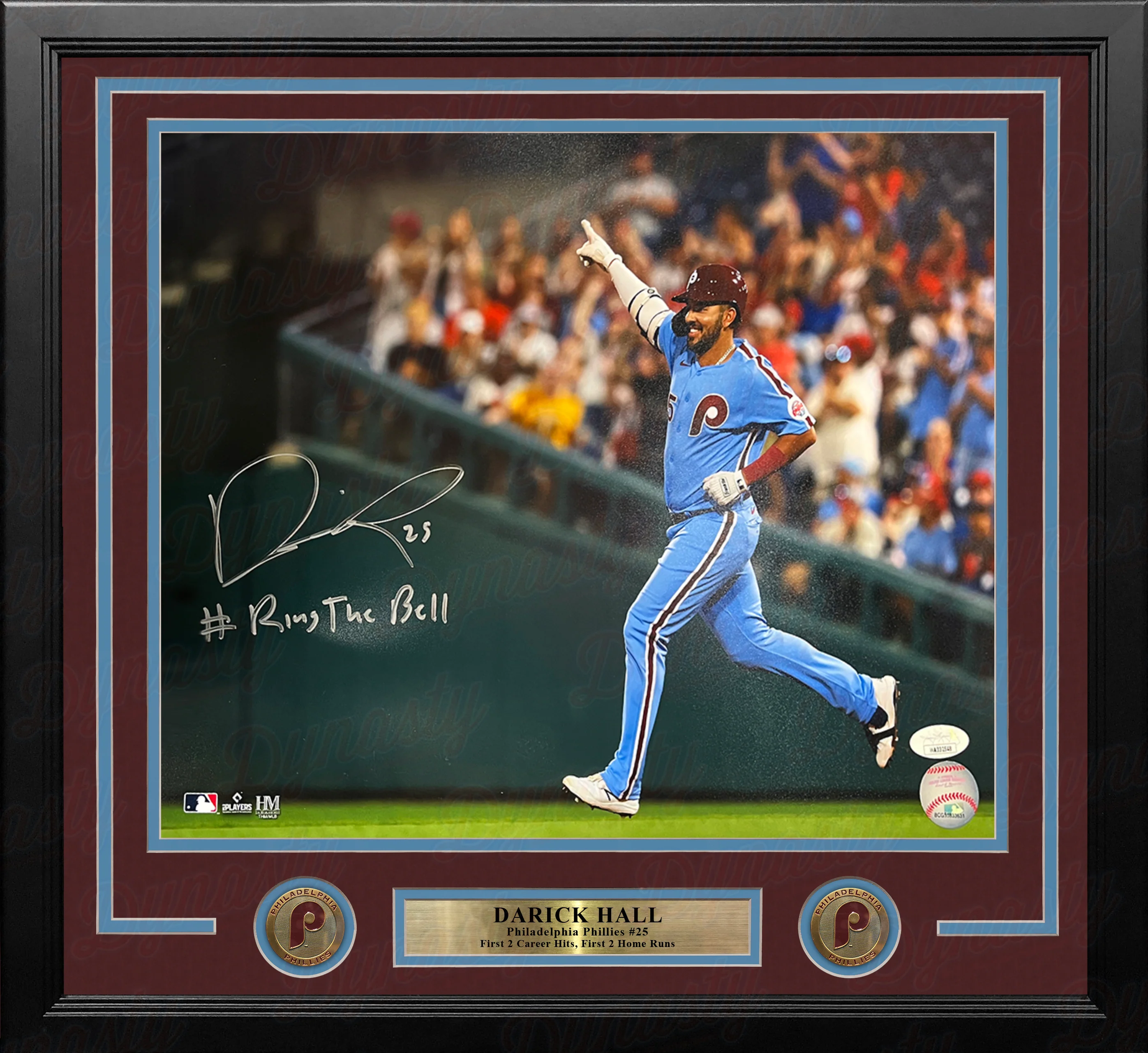 Darick Hall Runs The Bases Philadelphia Phillies Autographed Framed Baseball Photo - Image 3