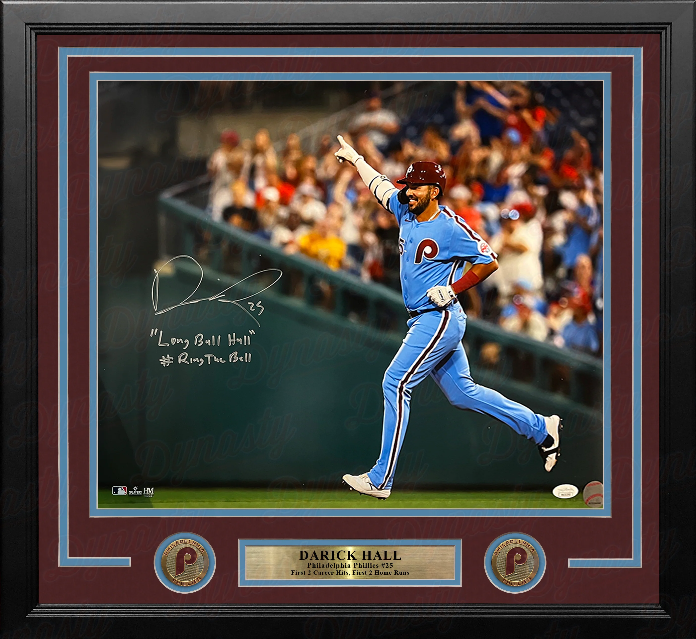 Darick Hall Runs The Bases Philadelphia Phillies Autographed Framed Baseball Photo - Image 5
